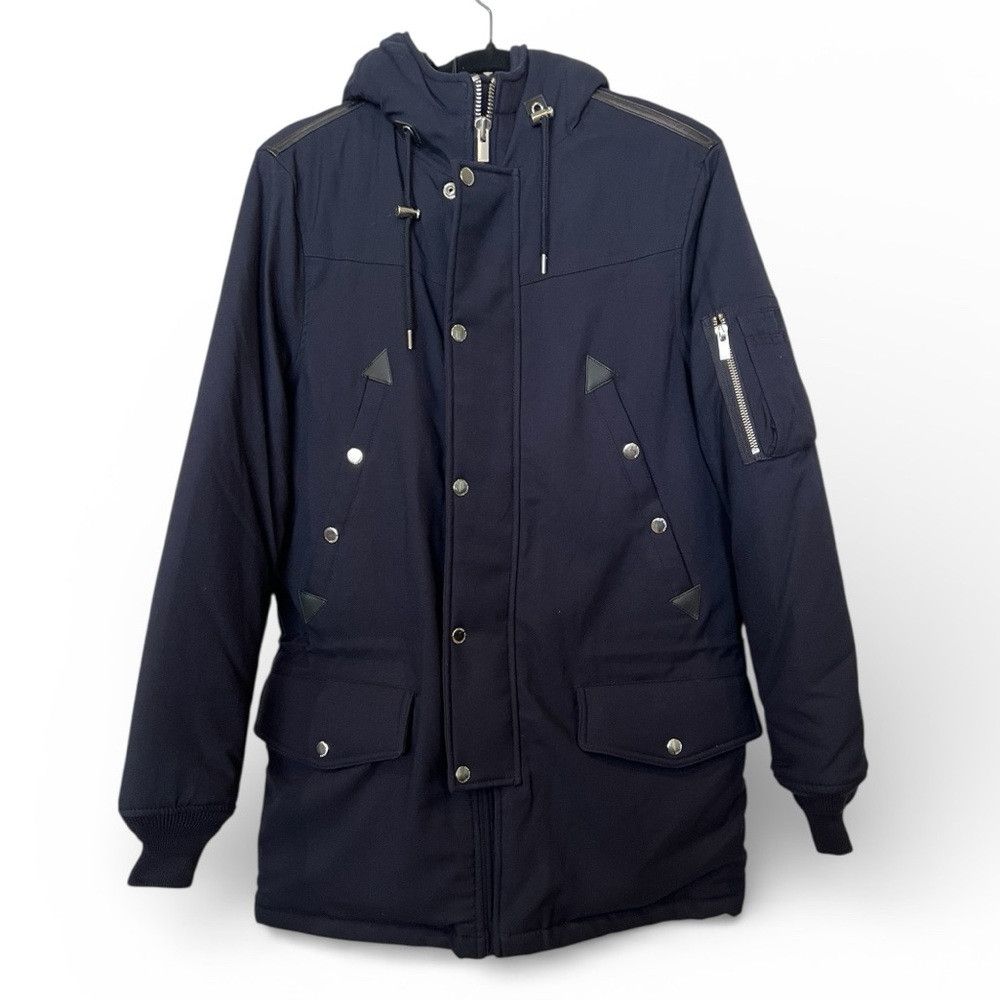 The Kooples The Kooples Mixed Fabric Parka Jacket Navy Men’s Small NWT Size US S / EU 44-46 / 1 - 4 Thumbnail
