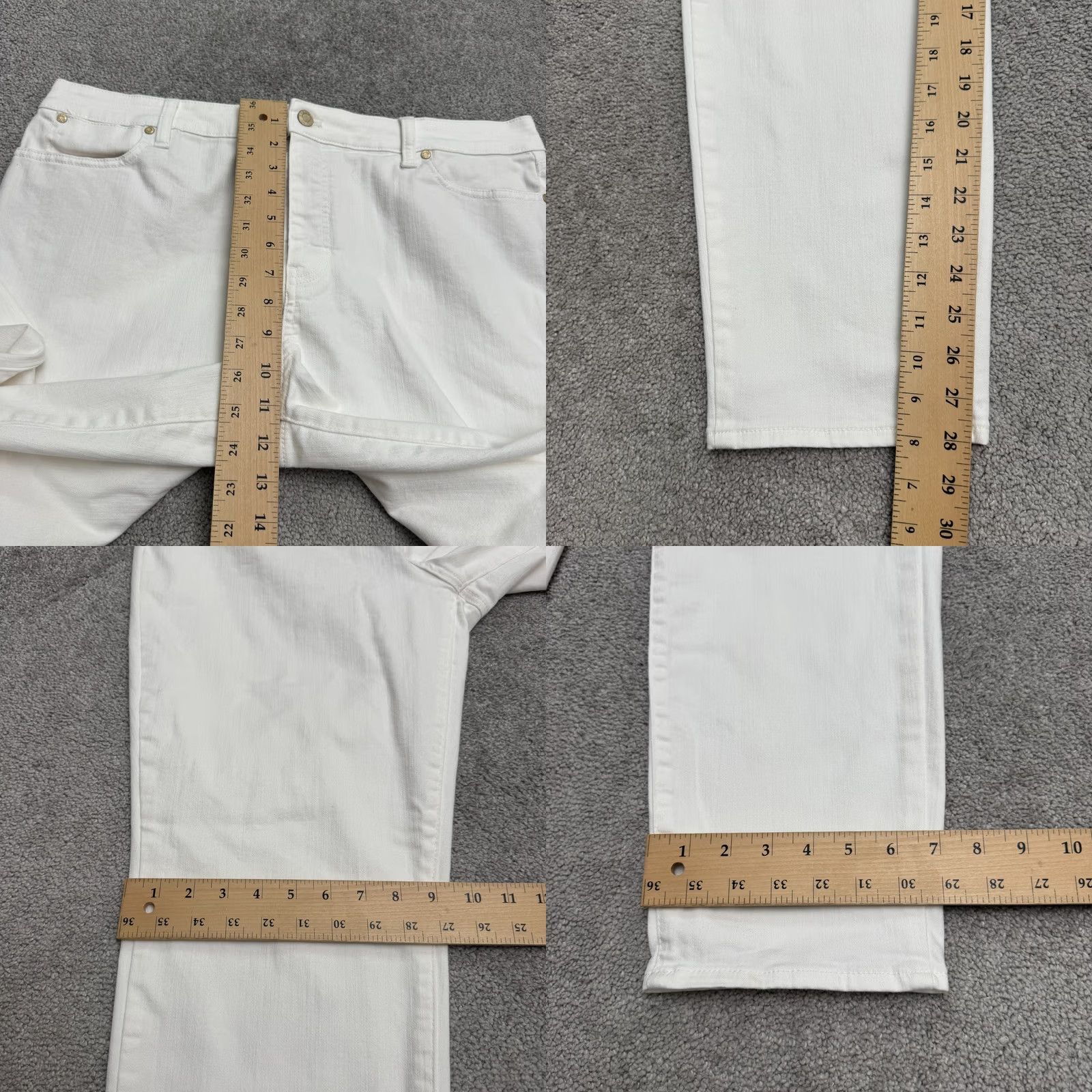 Talbots Talbots Flawless Slim Ankle Denim Jeans Womens 16 White Mid Rise Casual Stretch Shirt? Size 38" / US 16 / IT 52 - 9 Thumbnail