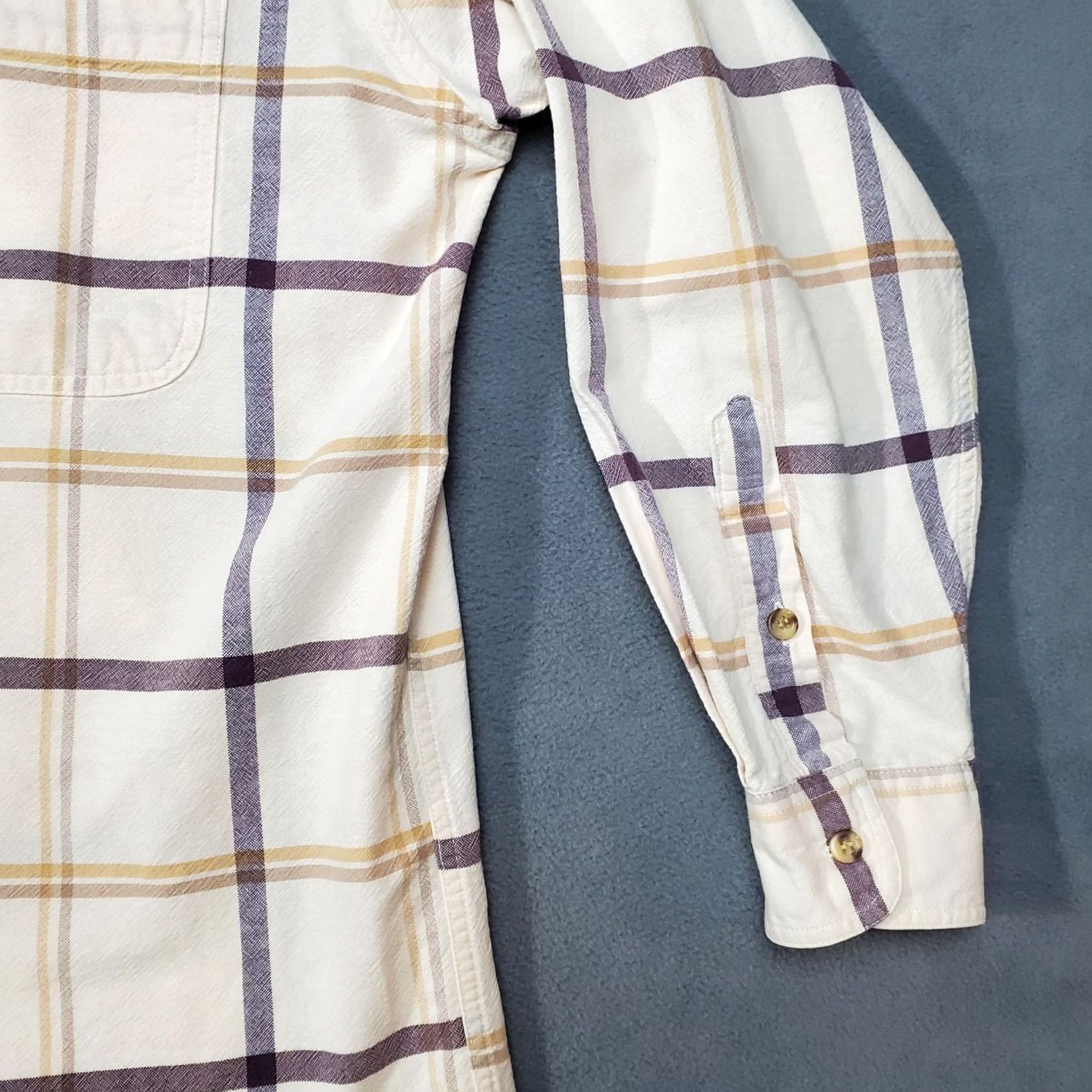 Sperry Sperry Top-Sider Shirt Womens Large Ivory Plaid Cotton Long Sleeve Button Up Shirt Size L / US 10 / IT 46 - 3 Thumbnail