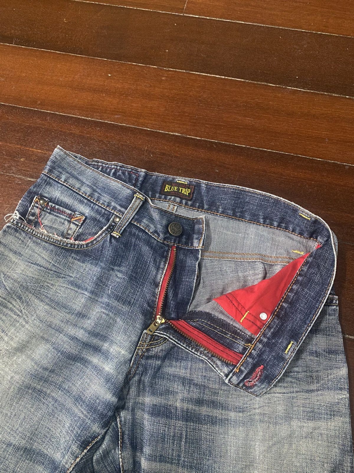Edwin Flare Edwin blue trip Mudwash Rusty Distress Jean Size US 33 - 14 Thumbnail