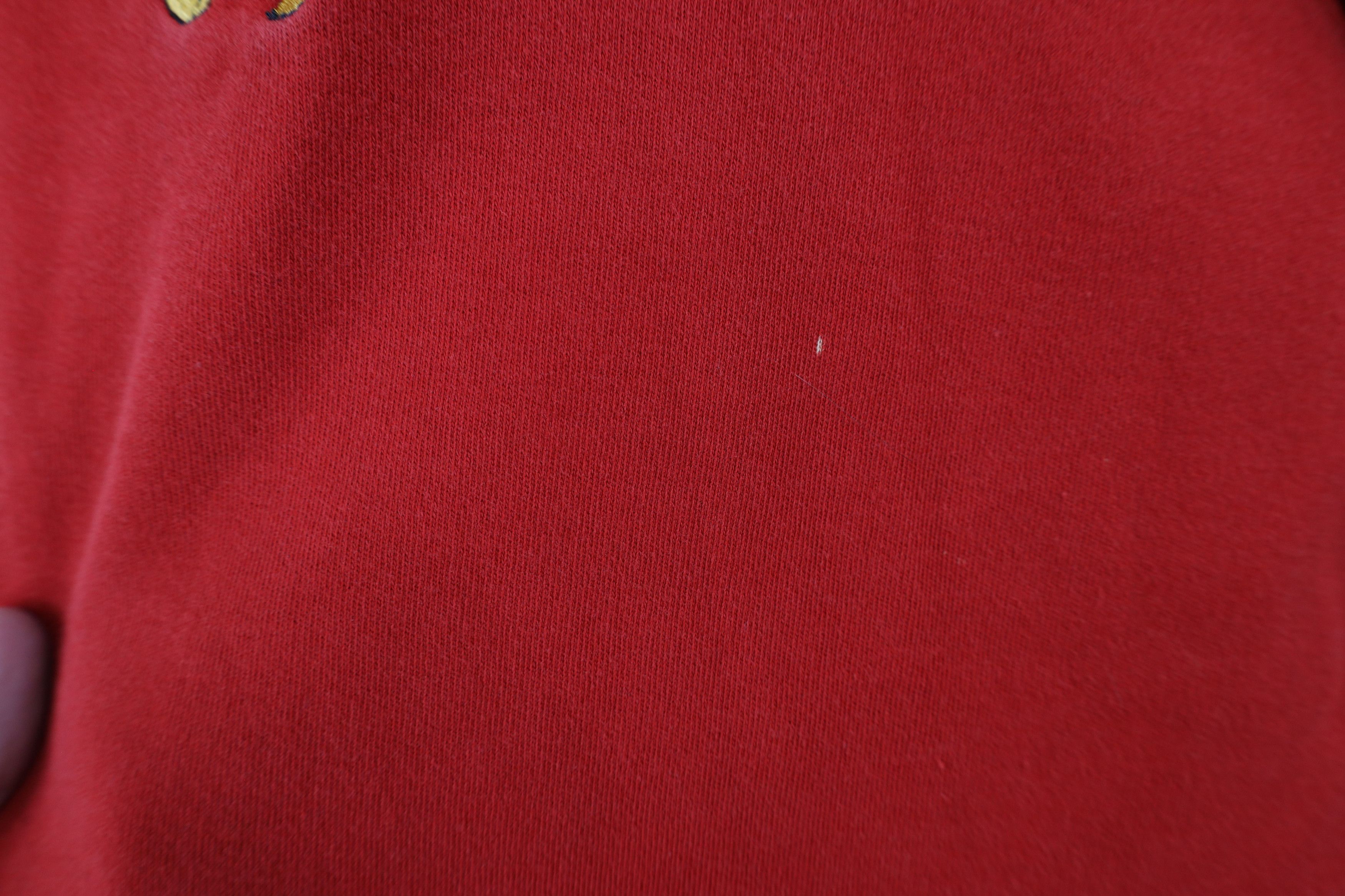 Disney × Vintage Vintage 90s Disney Winnie the Pooh Half Zip Shirt Top Red Size 3XL / US 20-22 - 5 Thumbnail