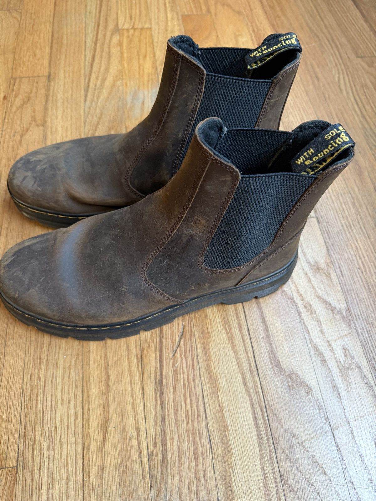 Dr. Martens Dr. Martens Crazy Horse Brown Chelsea Boots Size US 12 / EU 45 - 2 Thumbnail