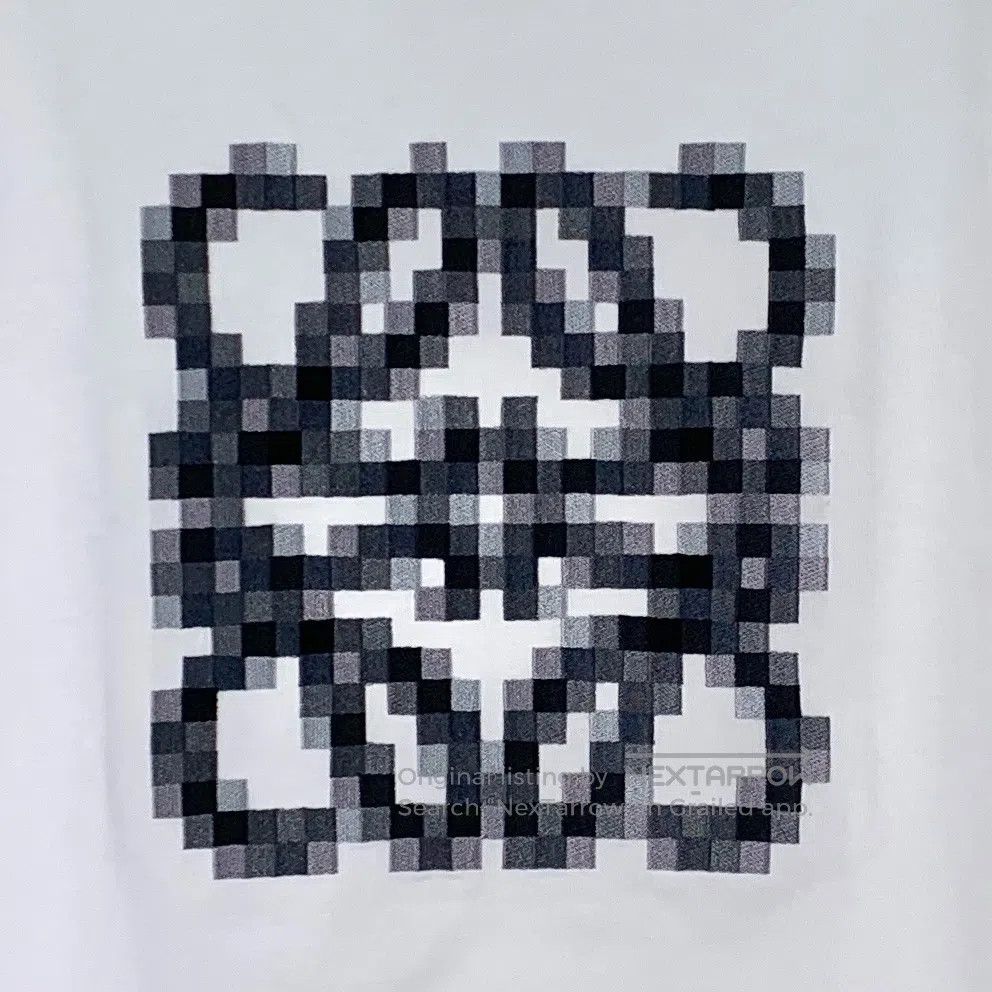 Loewe Loewe White Mosaic Logo Printed Cotton Round Neck Short Sl Size US M / EU 48-50 / 2 - 4 Thumbnail