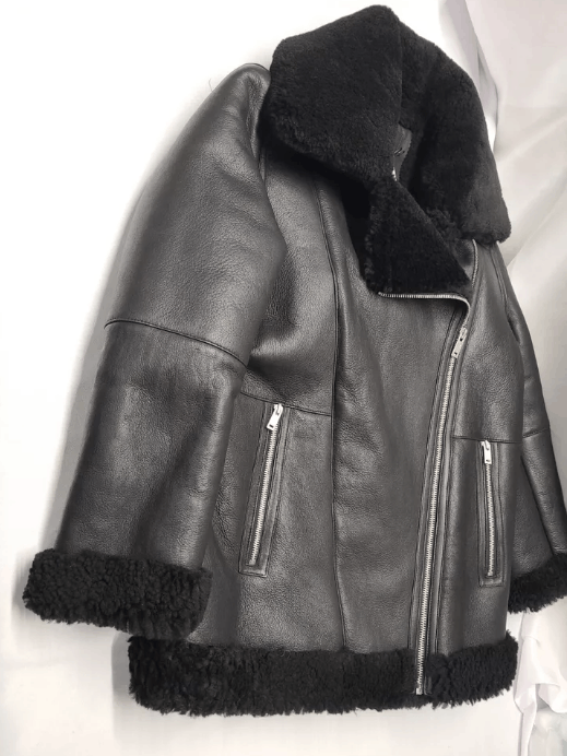 Ugg UGG ARRABELLA SHEARLING MOTO BLACK LEATHER JACKET WOMEN’S Size S / US 4 / IT 40 - 5 Thumbnail