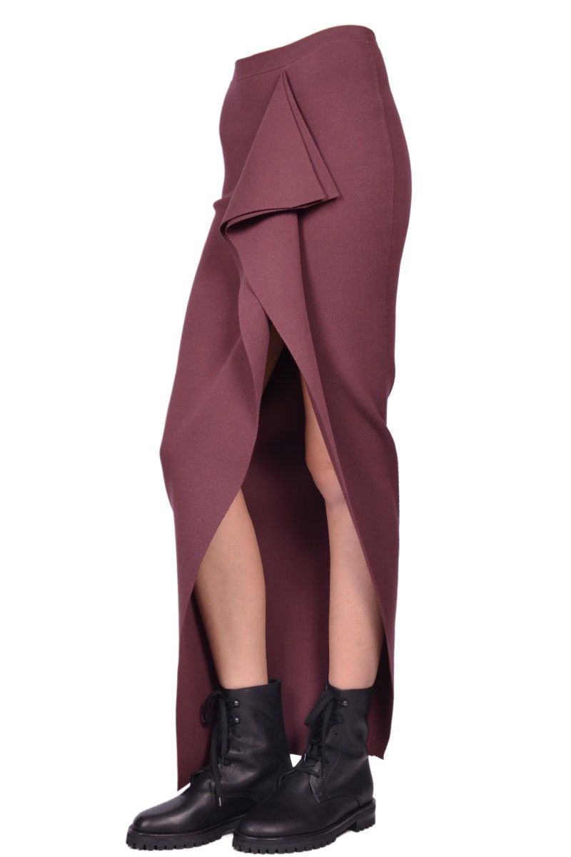 Rick Owens Last Size Rick Owens Draped Detail Burgundy Maxi Skirt Size 28" / US 6 / IT 42 - 6 Thumbnail