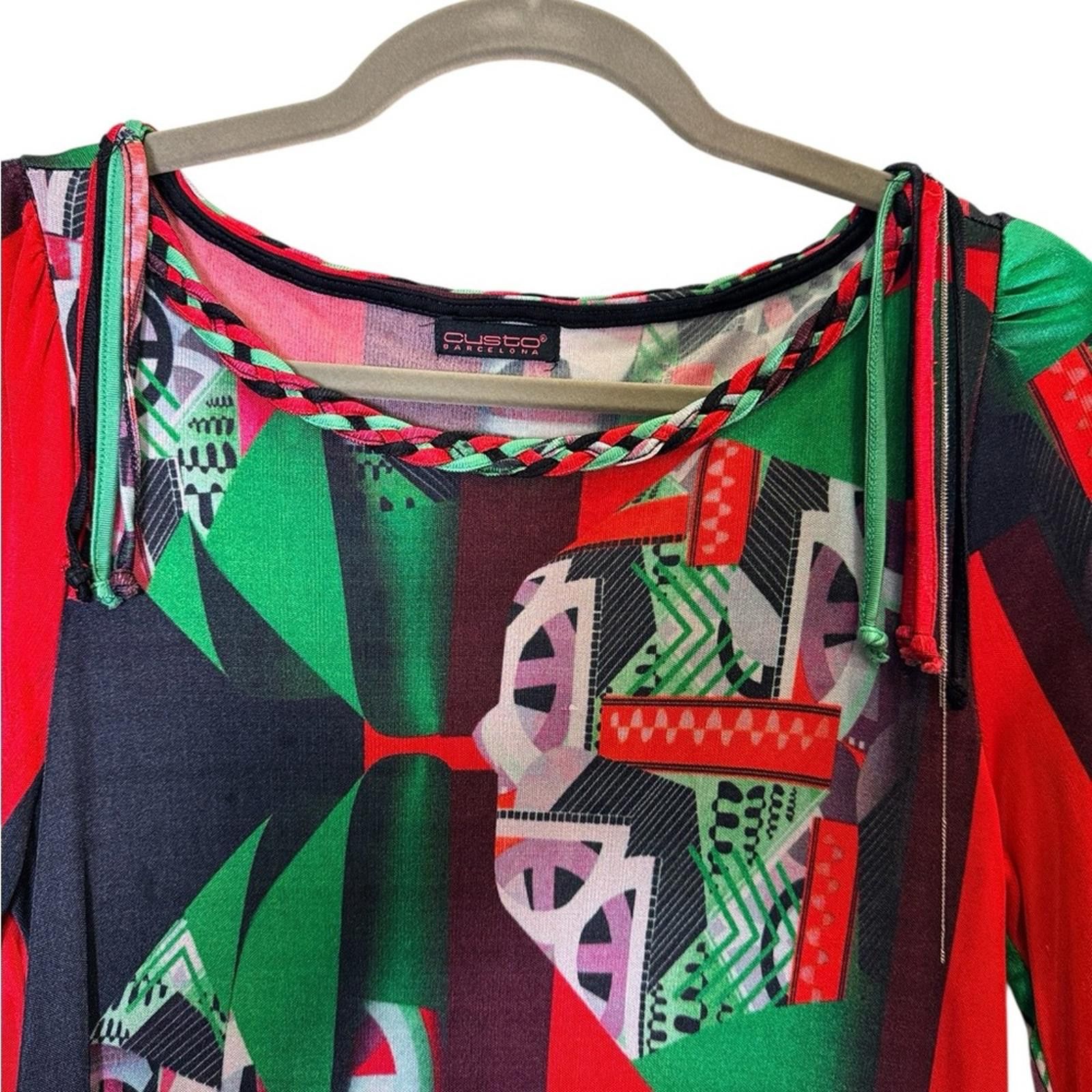 Custo Barcelona Custo Barcelona Multicolor Abstract Long Sleeve Dress sz S Size S / US 4 / IT 40 - 3 Thumbnail