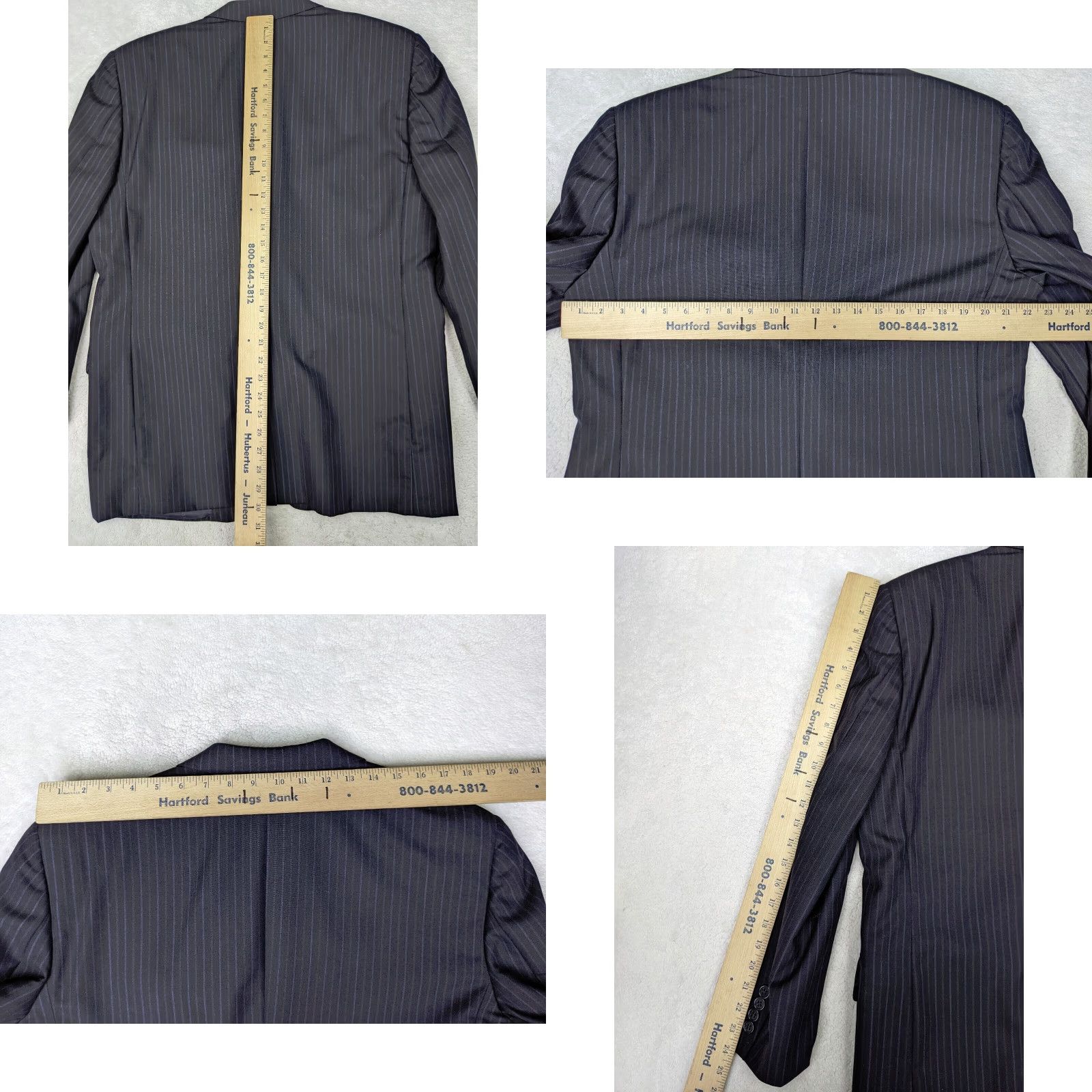 Jos. A. Bank VINTAGE JoS A BANK Men 40R Blue Pinstripe 100% Wool Blazer Jacket 2 Button Size 40R - 9 Thumbnail