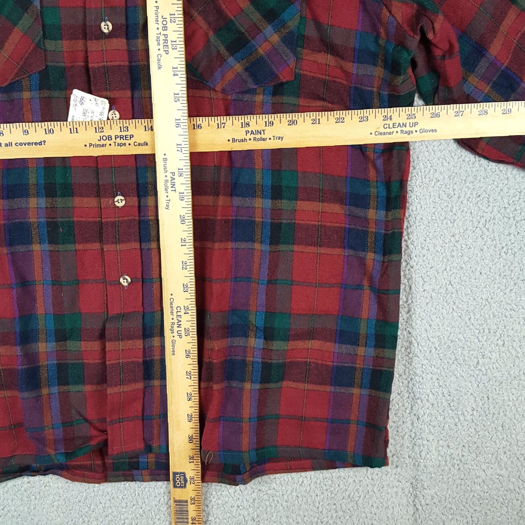 Van Heusen VINTAGE Van Heusen 90s Plaid Flannel Button-Up Shirt Men's XL Red Grunge Outdoor Long Sleeve Casual Size US XL / EU 56 / 4 - 7 Thumbnail