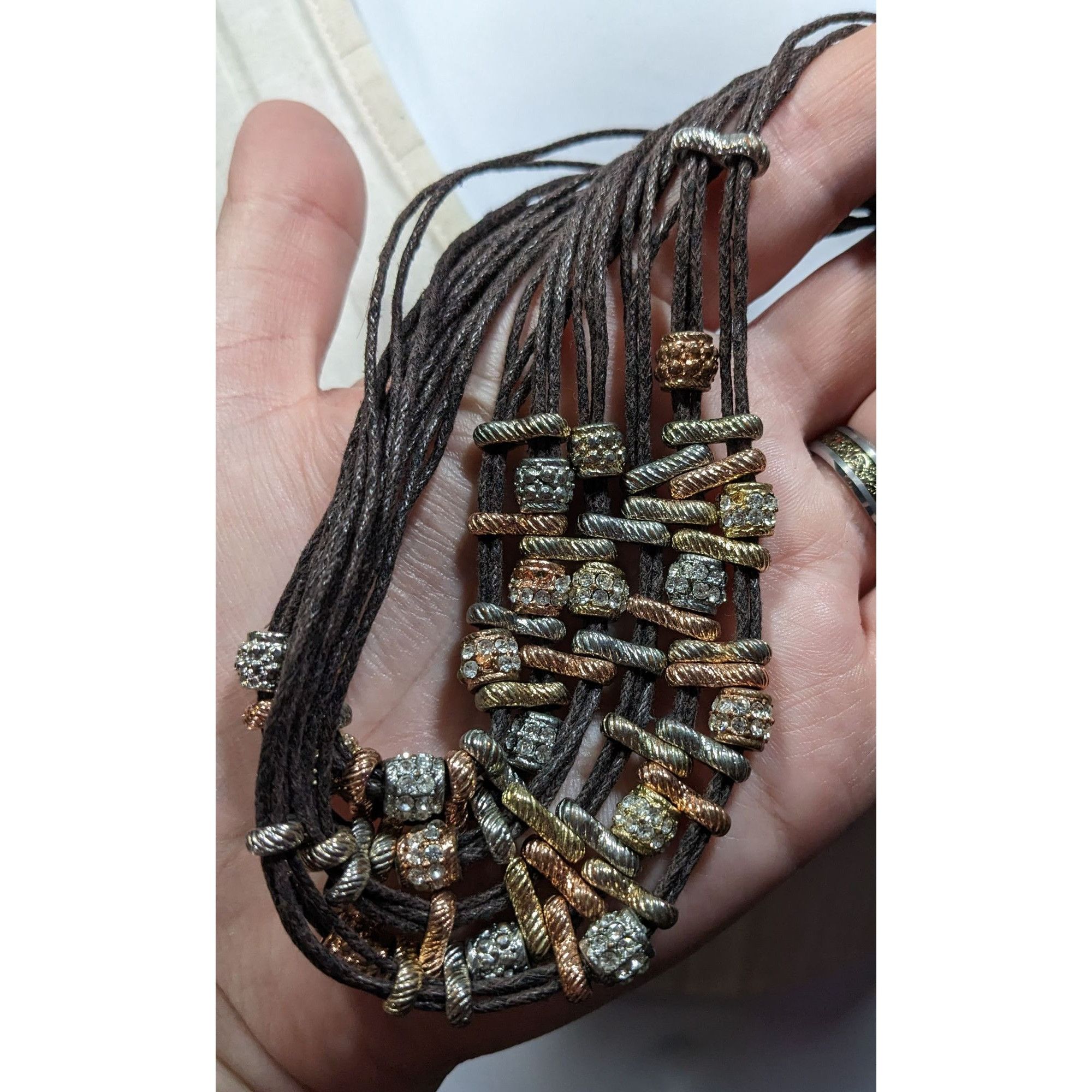 Other Rustic Glam Multi-Metallic Layered Multistrand Bib Necklace Size ONE SIZE - 5 Thumbnail