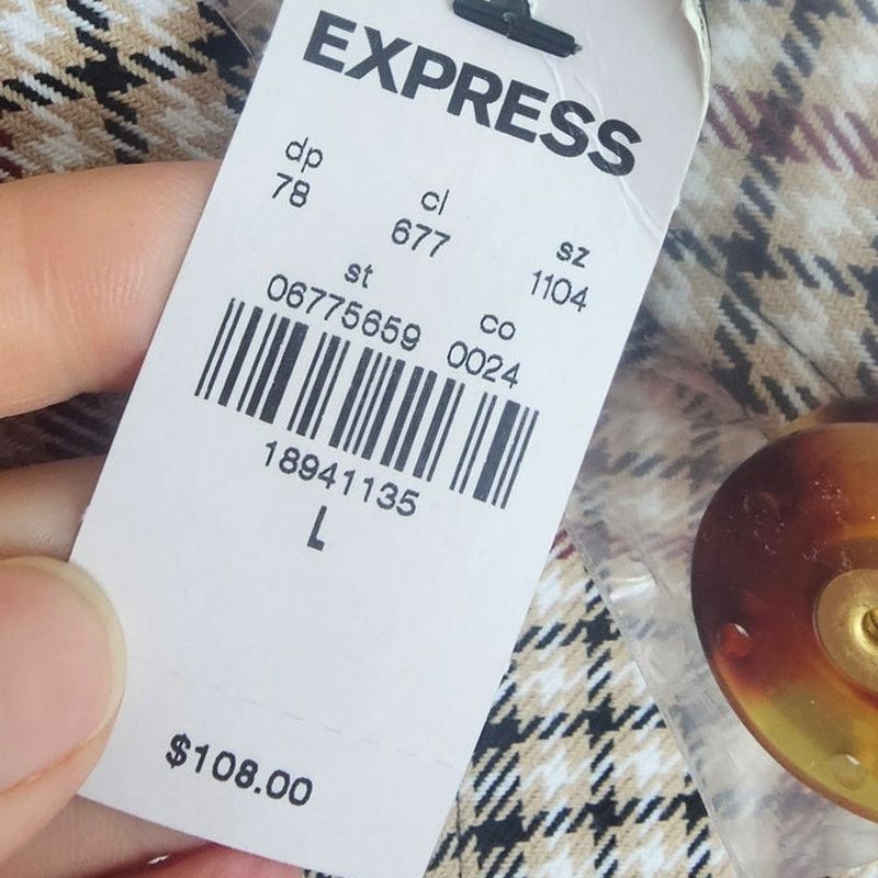 Express Express Womens Plaid Boxy Snap Front Cropped Jacket Size L Size L / US 10 / IT 46 - 7 Thumbnail