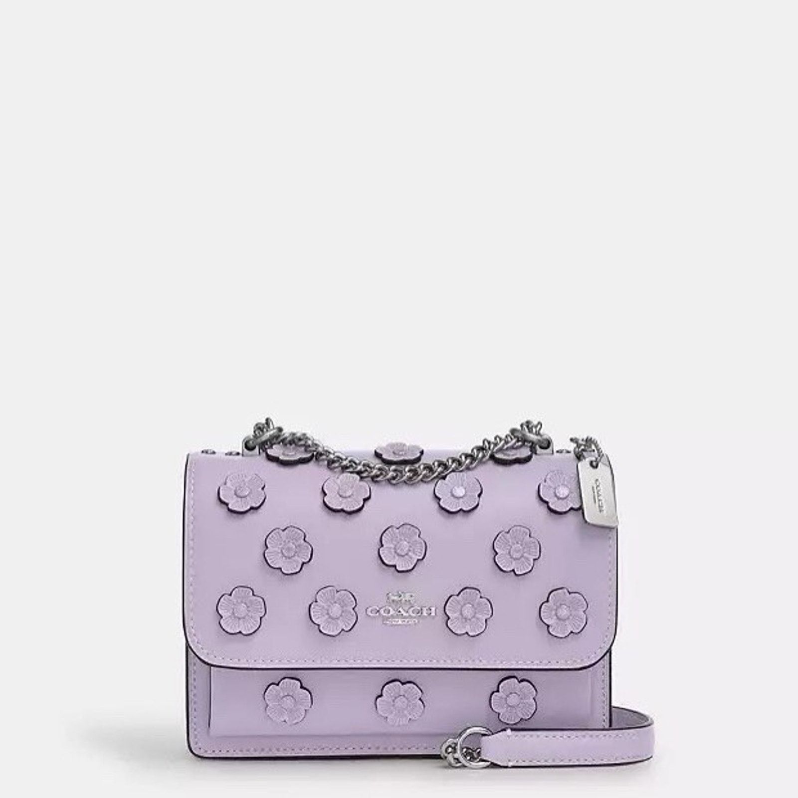 Coach NWT Coach Mini Klare Crossbody Bag Floral CAK00 Silver/Lilac Size ONE SIZE - 6 Thumbnail