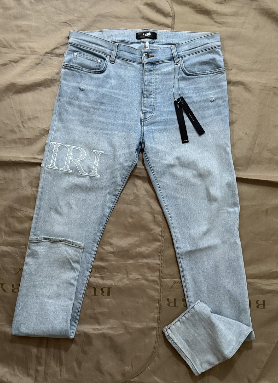 Amiri AMIRI Blue Bandana Jacquard Logo Jeans size 36 Size US 36 / EU 52 - 1 Thumbnail