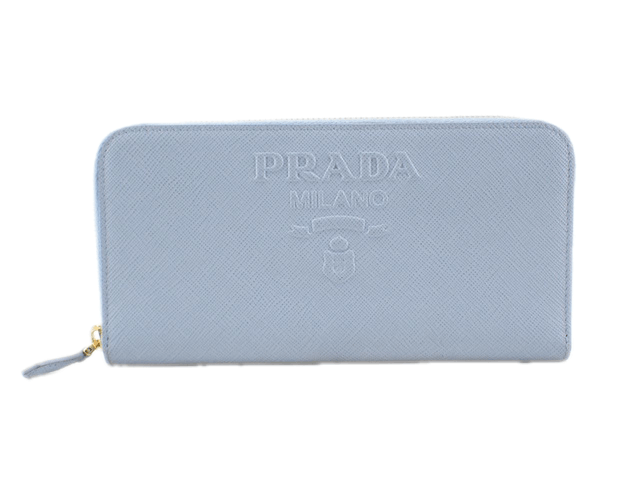 Prada Prada Zippy Saffiano Leather Light Blue Wallet Size ONE SIZE - 1 Thumbnail
