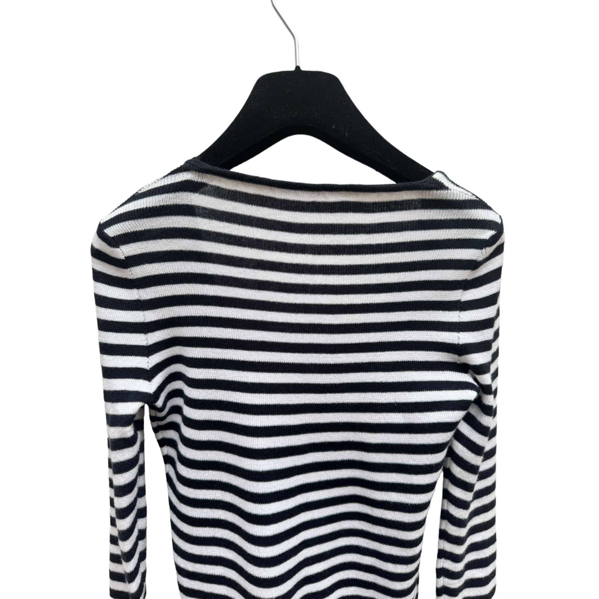 Miu Miu Navy White Striped Knit Size S / US 4 / IT 40 - 4 Thumbnail