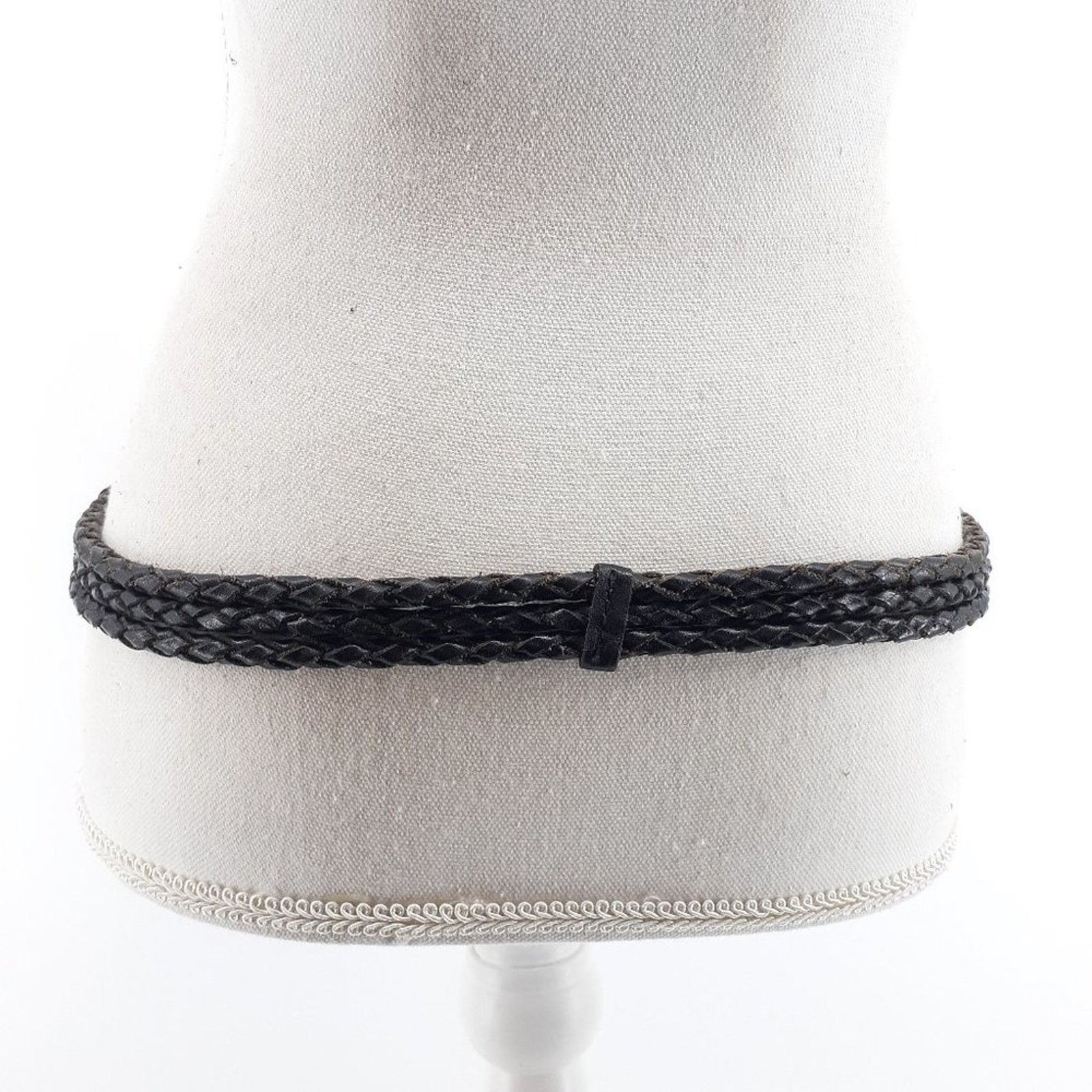 Other Architech Black Leather Double Rope Belt Gold Tone Large Size ONE SIZE - 8 Thumbnail