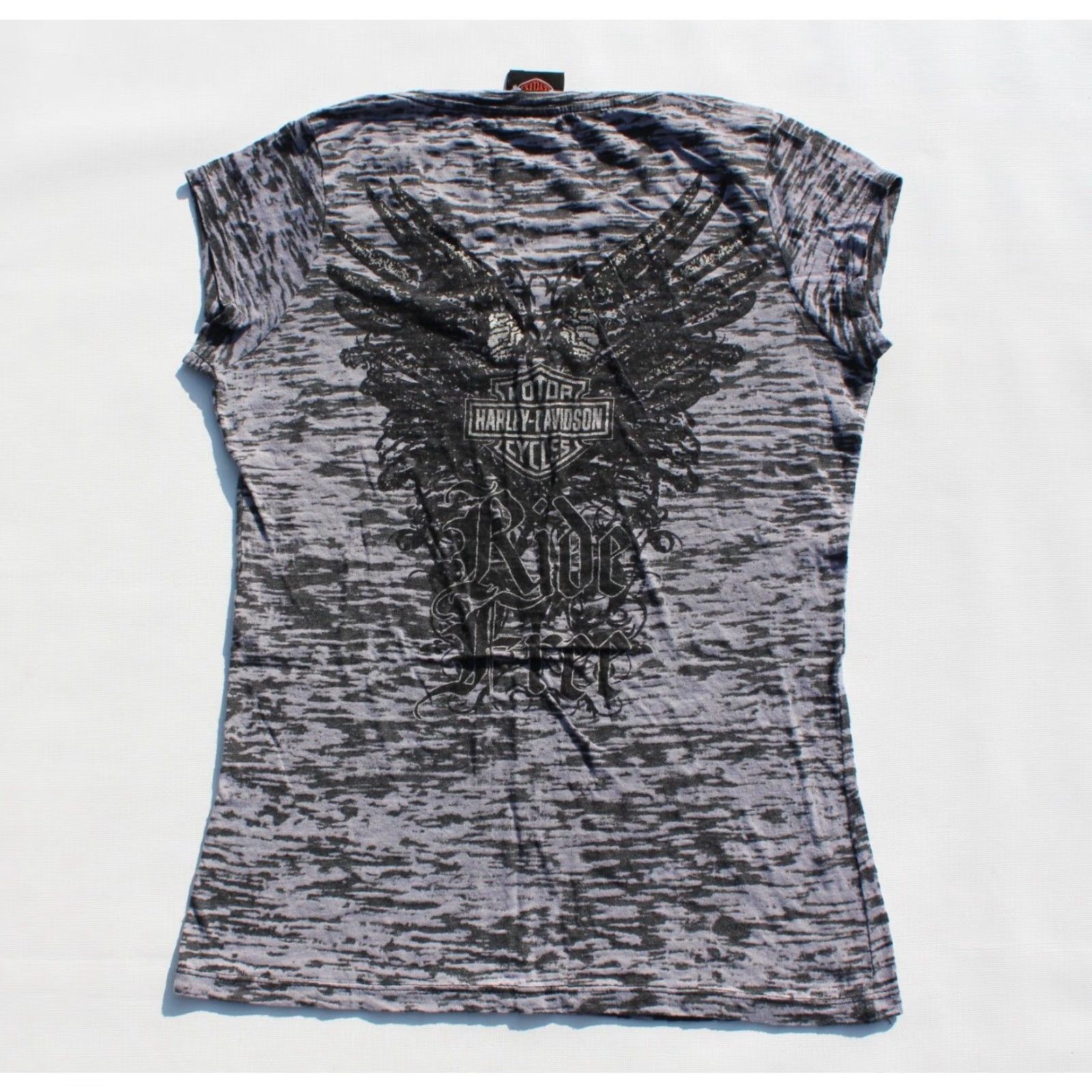 Harley Davidson Harley-Davidson Shirt Womens Short Sleeve T-Shirt Gray XS V-Neck Size XS / US 0-2 / IT 36-38 - 2 Thumbnail