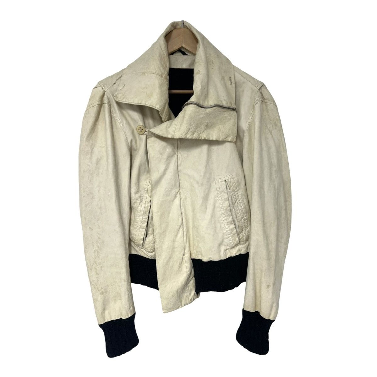 Ann Demeulemeester Ann d sample leather jacket Size US M / EU 48-50 / 2 - 1 Thumbnail