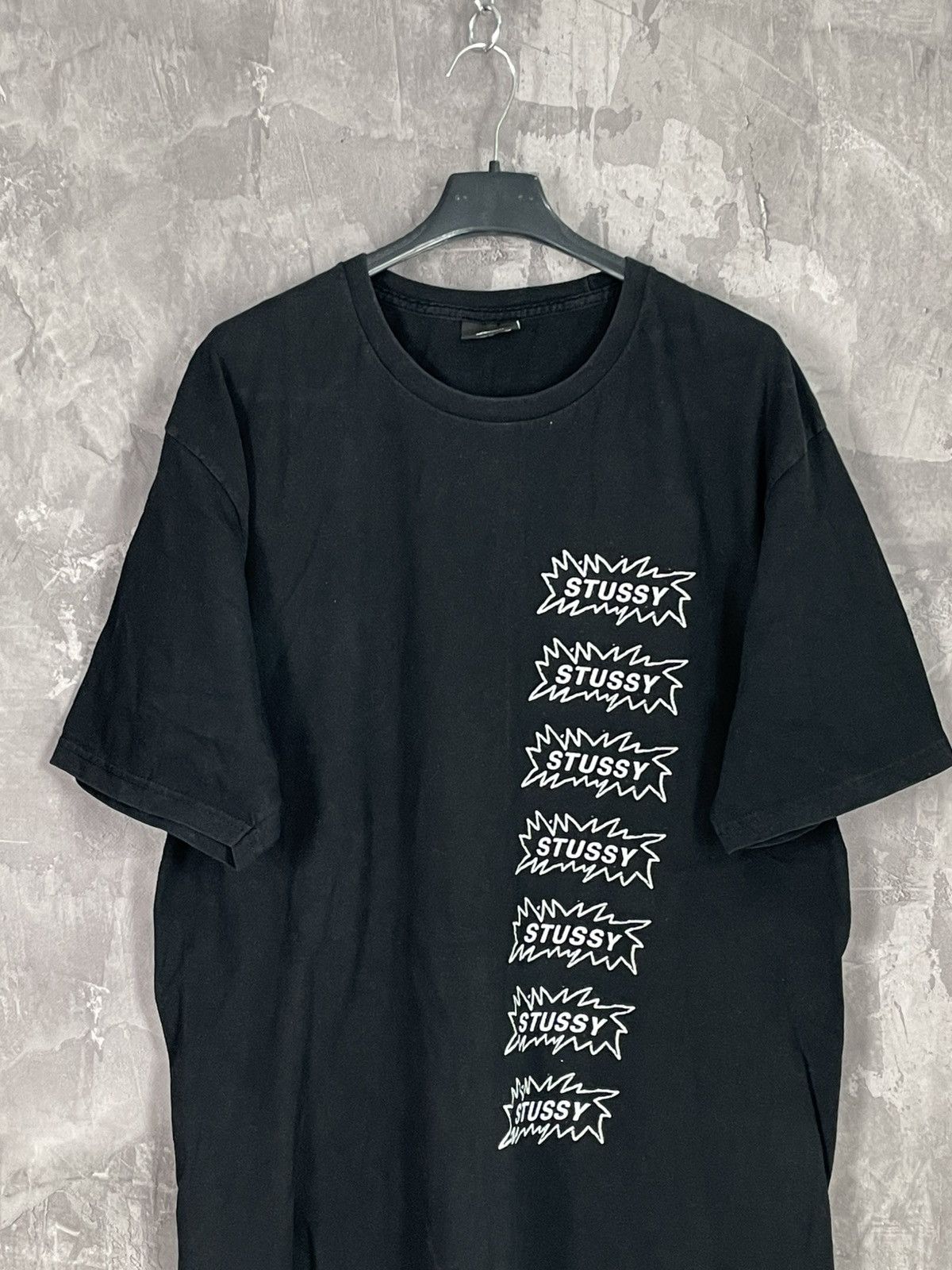 Stussy × Vintage Stussy Big Logo Y2K Glamour Black T Shirt Size US L / EU 52-54 / 3 - 2 Thumbnail