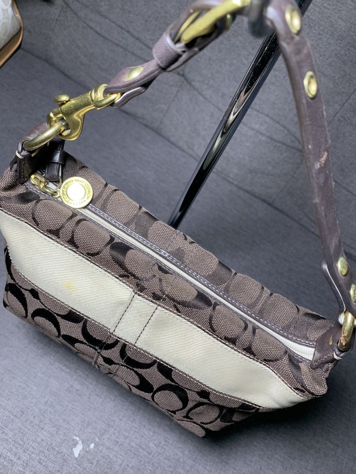 Coach COACH BROWN SIGNATURE MINI HOBO BAG Size ONE SIZE - 7 Thumbnail
