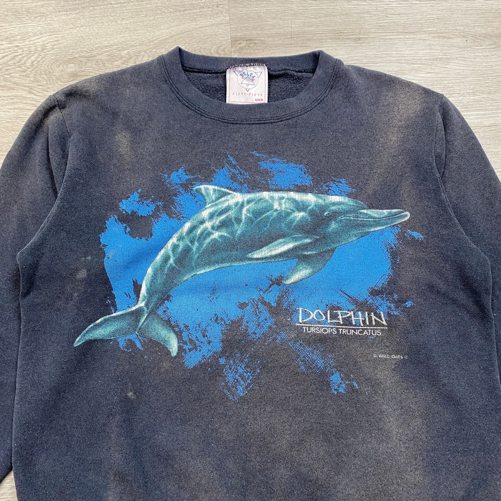 Delta × Vintage Vintage 80s Wild Oats Dolphin Crewneck Sweatshirt Men's M Size US M / EU 48-50 / 2 - 2 Thumbnail