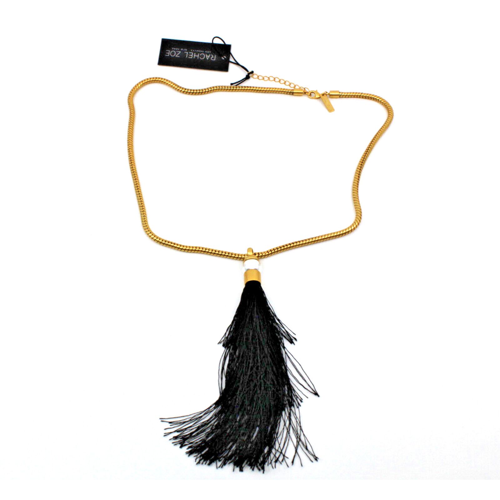 Rachel Zoe New RACHEL ZOE Gracie Gold Tone Black Silk Tassel Necklace Size ONE SIZE - 1 Thumbnail