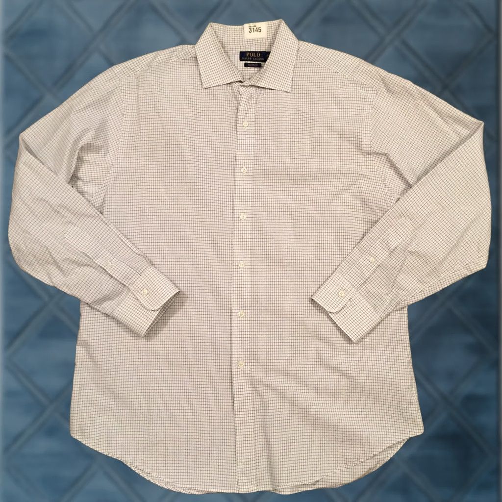 Polo Ralph Lauren Polo Ralph Lauren Shirt Mens 17.5 Purple Gray Check Long Sleeve Button Up Size US XXL / EU 58 / 5 - 1 Thumbnail