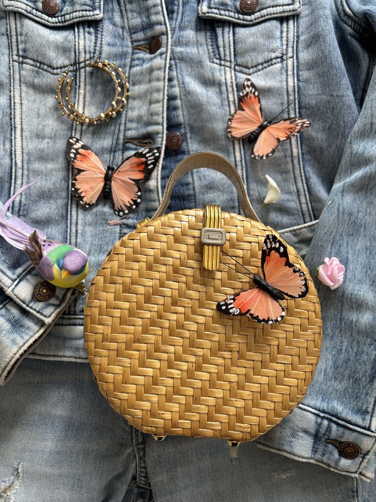 Lancel Vintage summer rattan handbag from the french house Lancel Size ONE SIZE - 1 Thumbnail