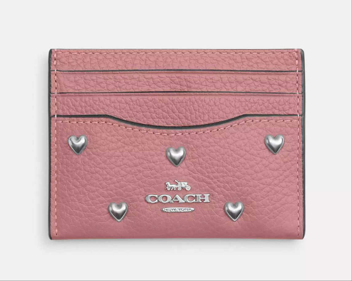 Coach Slim Id Card Case With Heart Rivets CDG89 Size ONE SIZE - 6 Thumbnail