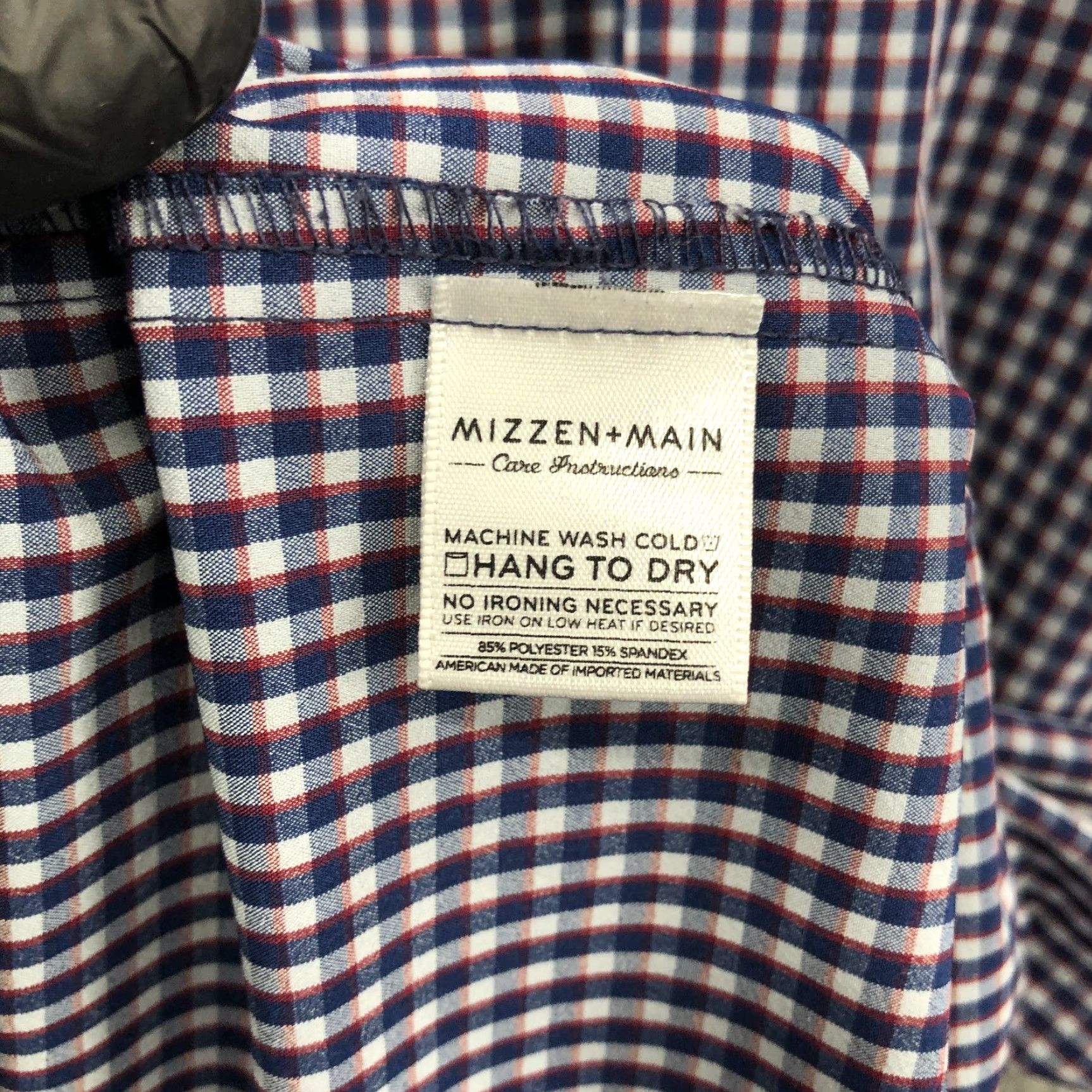 Mizzen+Main Mizzen+Main Gingham Check Shirt 2XL Mens Long Sleeve Spread Collar Classic Pattern Multicolor Button-Up Mens Size US XXL / EU 58 / 5 - 7 Thumbnail