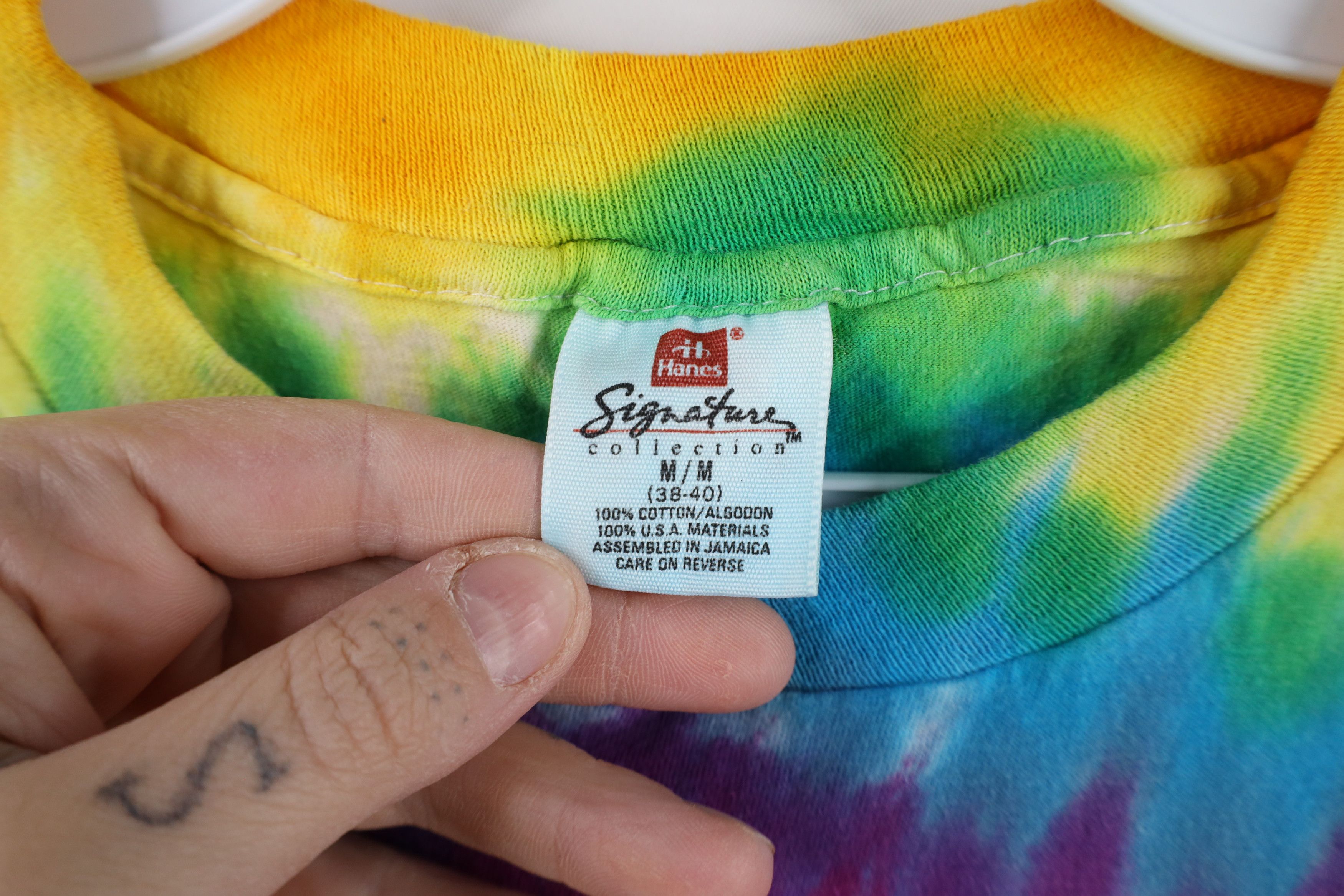 Vintage Vintage 90s Streetwear Rainbow Tie Dye Smiley Face T-Shirt Size M / US 6-8 / IT 42-44 - 9 Thumbnail