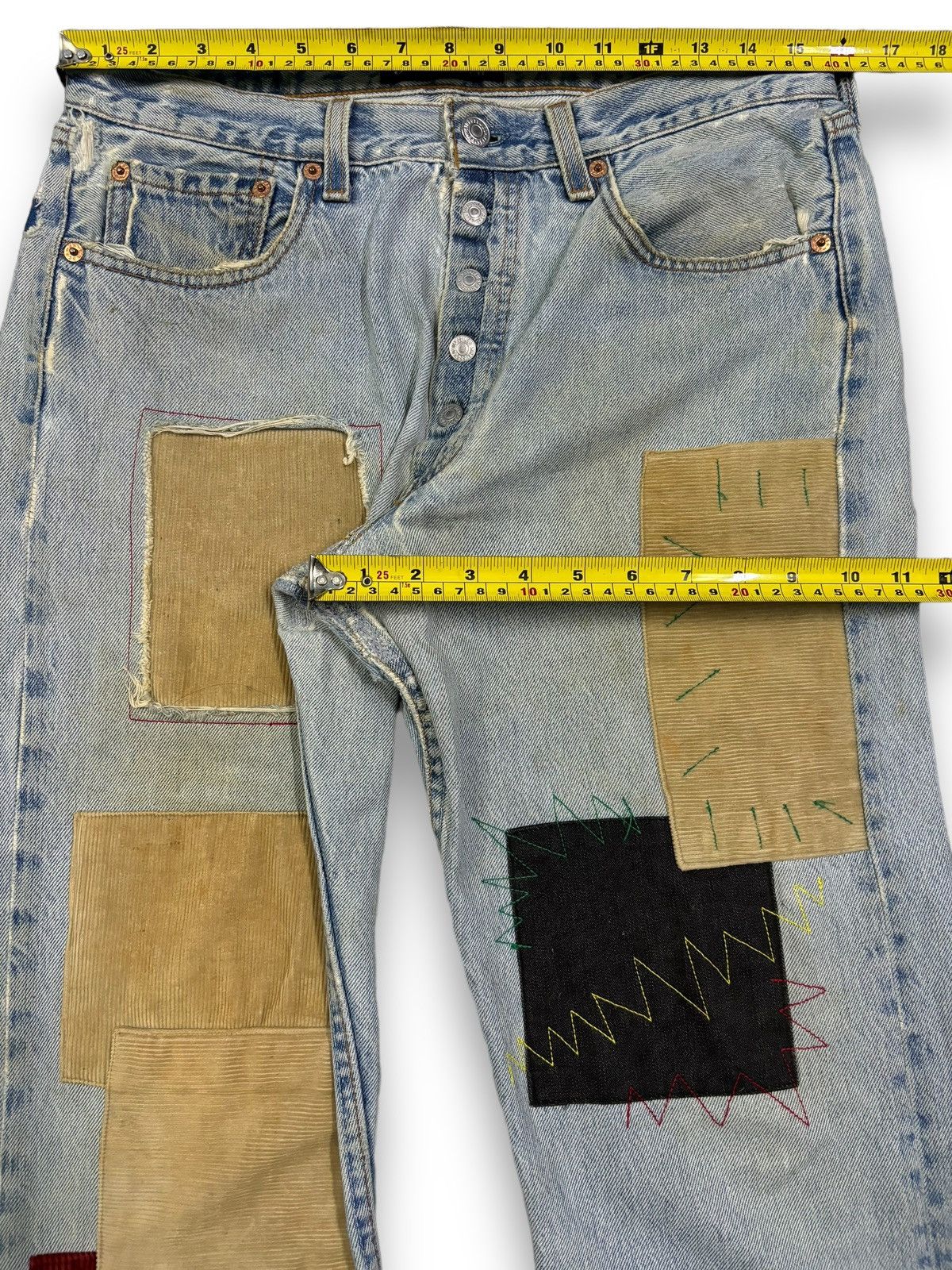 Kapital Vintage Levis 501 Patchwork Jeans Reconstructed by Kalimera Size US 32 / EU 48 - 21 Thumbnail