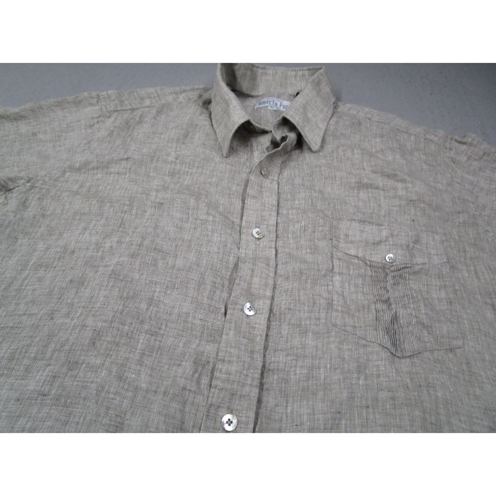 Polo Ralph Lauren Polo Ralph Lauren Gray Linen Button-Up Shirt Mens XL Long Sleeve Travel Classic Size US XL / EU 56 / 4 - 2 Thumbnail