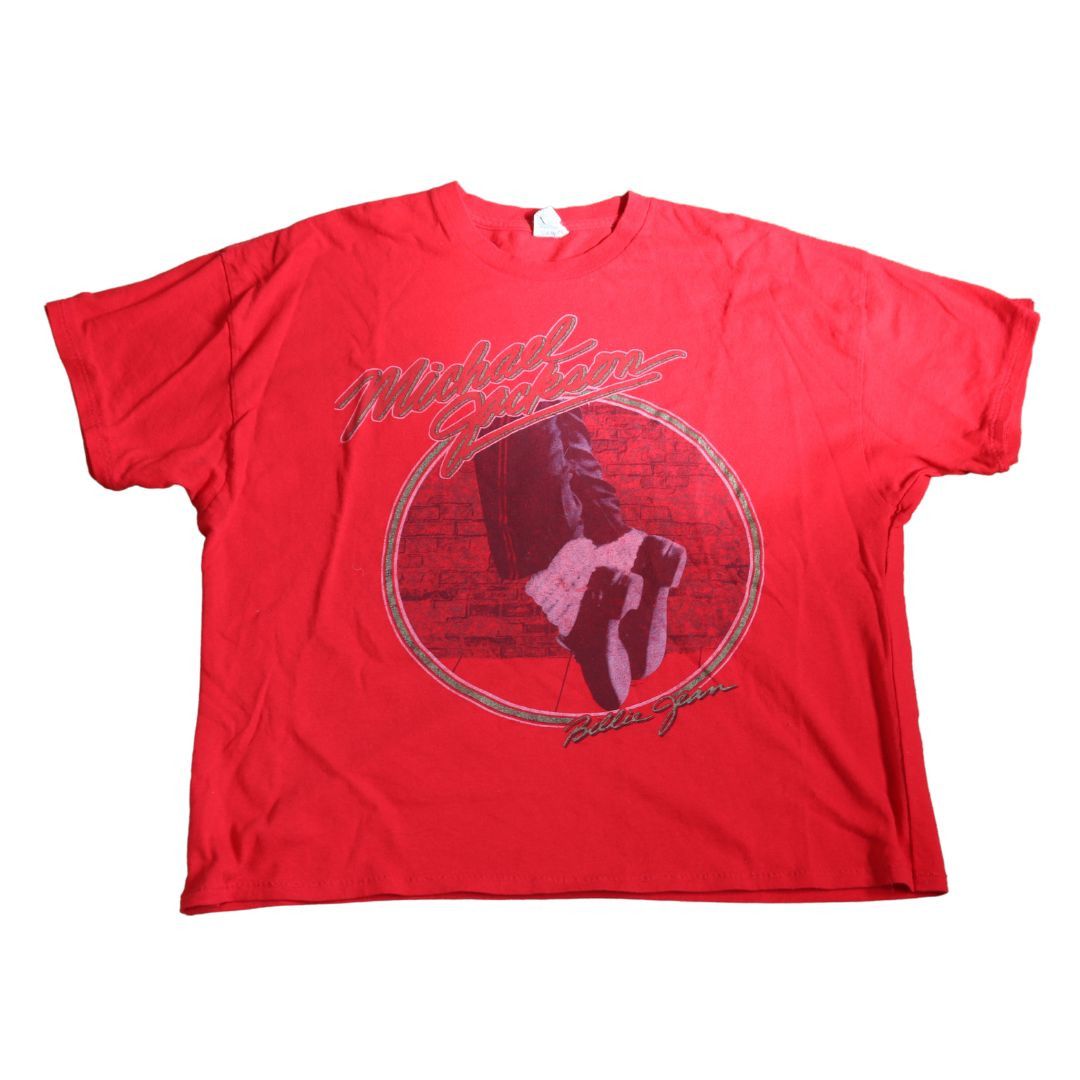 image of Vintage Billie Jean Michael Jackson Tee ( ) in Red, Men's (Size 2XL)