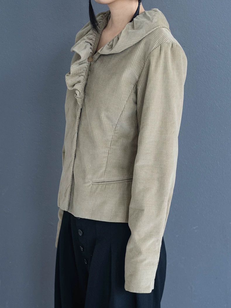 Kenzo KENZO Bean green petal collar corduroy coat Size S / US 4 / IT 40 - 8 Thumbnail