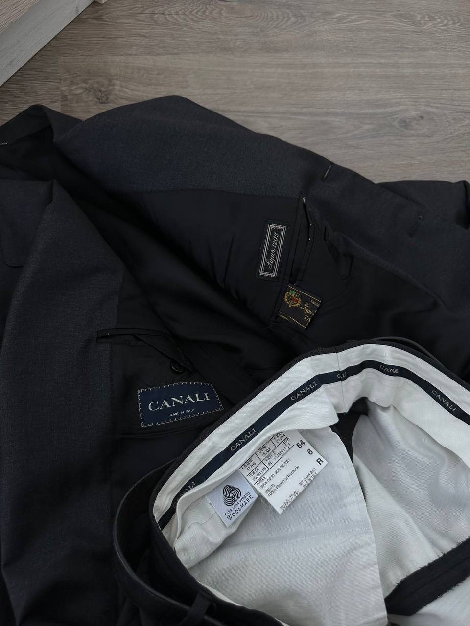 Canali × Vintage Vintage Canali Men's Trousers+Jacket Gray Loro Piana Suit Size 54L - 14 Thumbnail