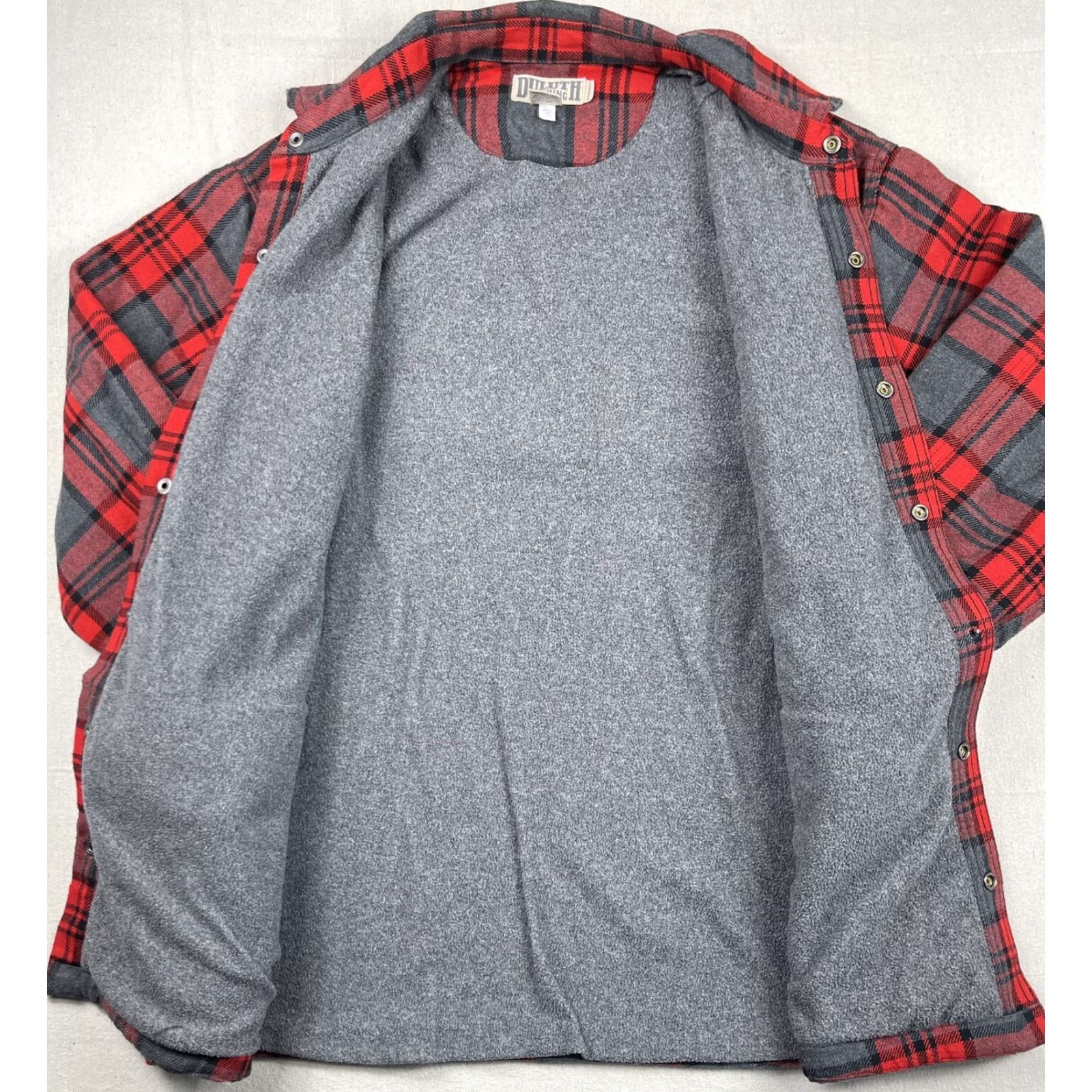 Vintage Duluth Men's Fleece Lined Flannel Long Sleeve Snap Up Red Plaid L Shirt Size US L / EU 52-54 / 3 - 3 Thumbnail