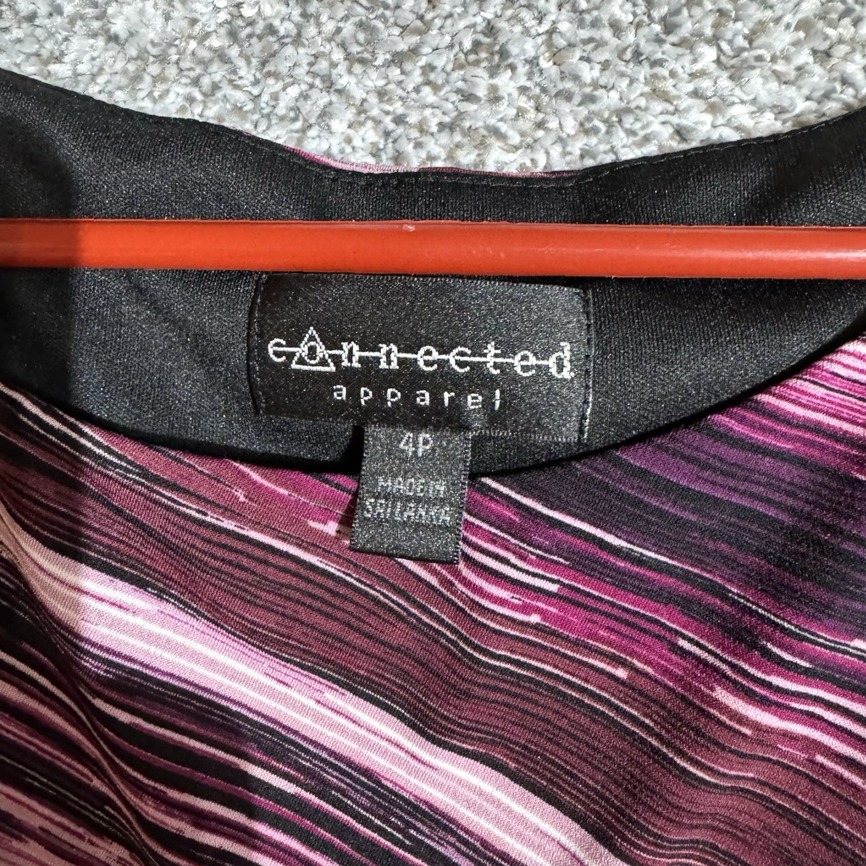 Vintage Connected Dress Womens 4P Petite Chic Evening Wear Striped Draped Party Mini Sheath Sleeveless Round Neck Purple Polyester Spandex Woman Size S / US 4 / IT 40 - 4 Thumbnail
