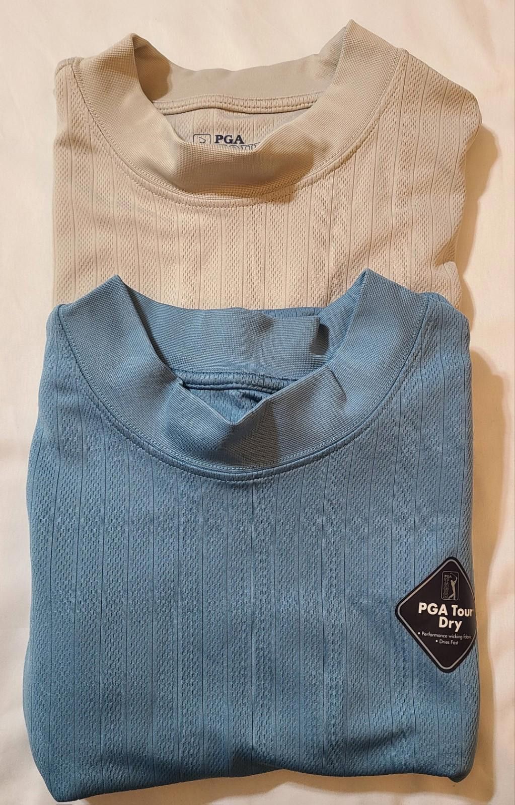 PGA Tour 2pk PGA Tour Dry Shirt Mens Size XL (NWT-Blue, EUC-Tan) Golf Size ONE SIZE - 1 Thumbnail