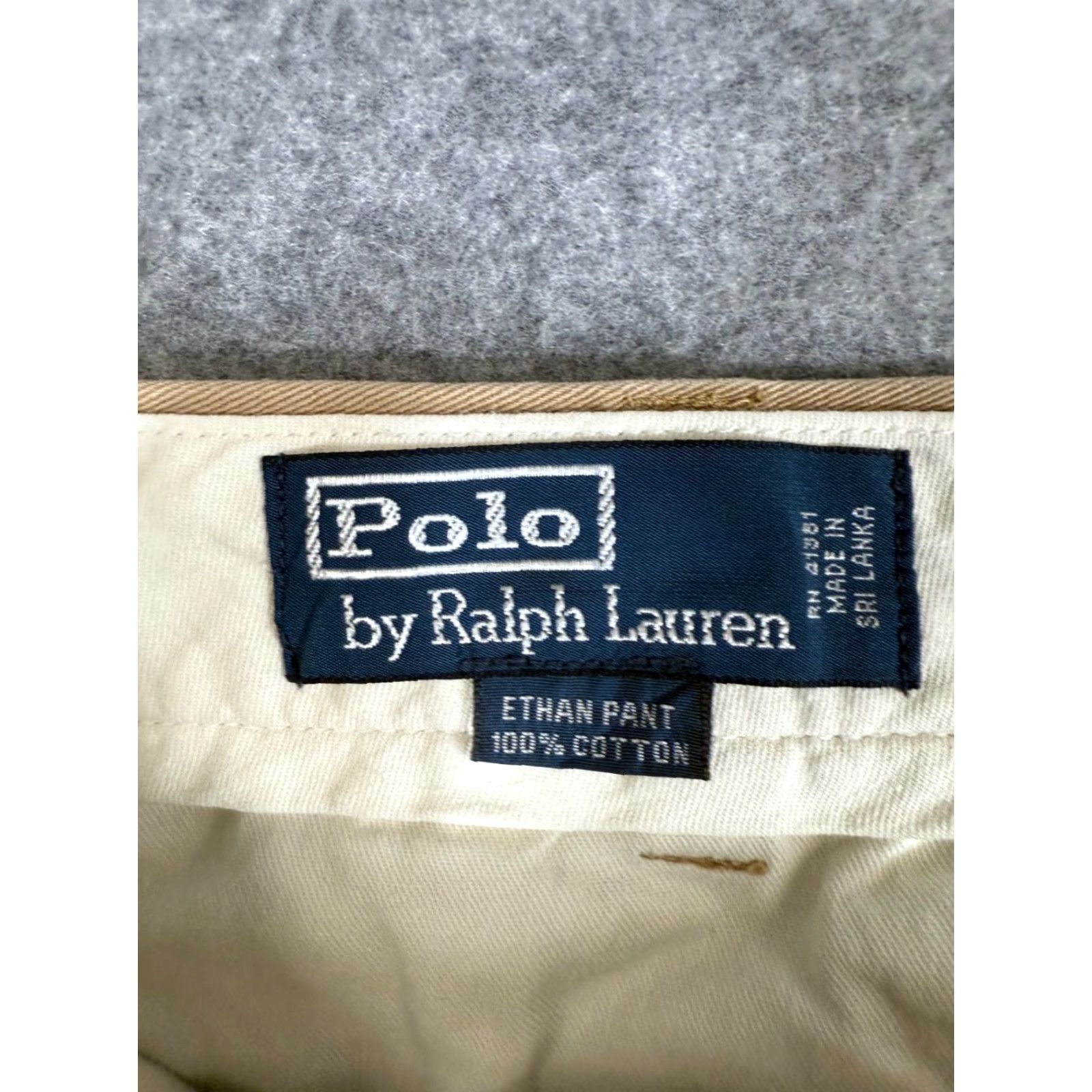 Polo Ralph Lauren Polo Ralph Lauren Ethan Chino Pants Mens 35x32 Khaki Tan Pleated Slash Pockets Size US S / EU 44-46 / 1 - 6 Thumbnail