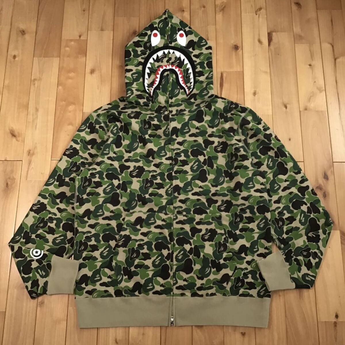 Bape BAPE ABC camo green shark full zip hoodie | Grailed