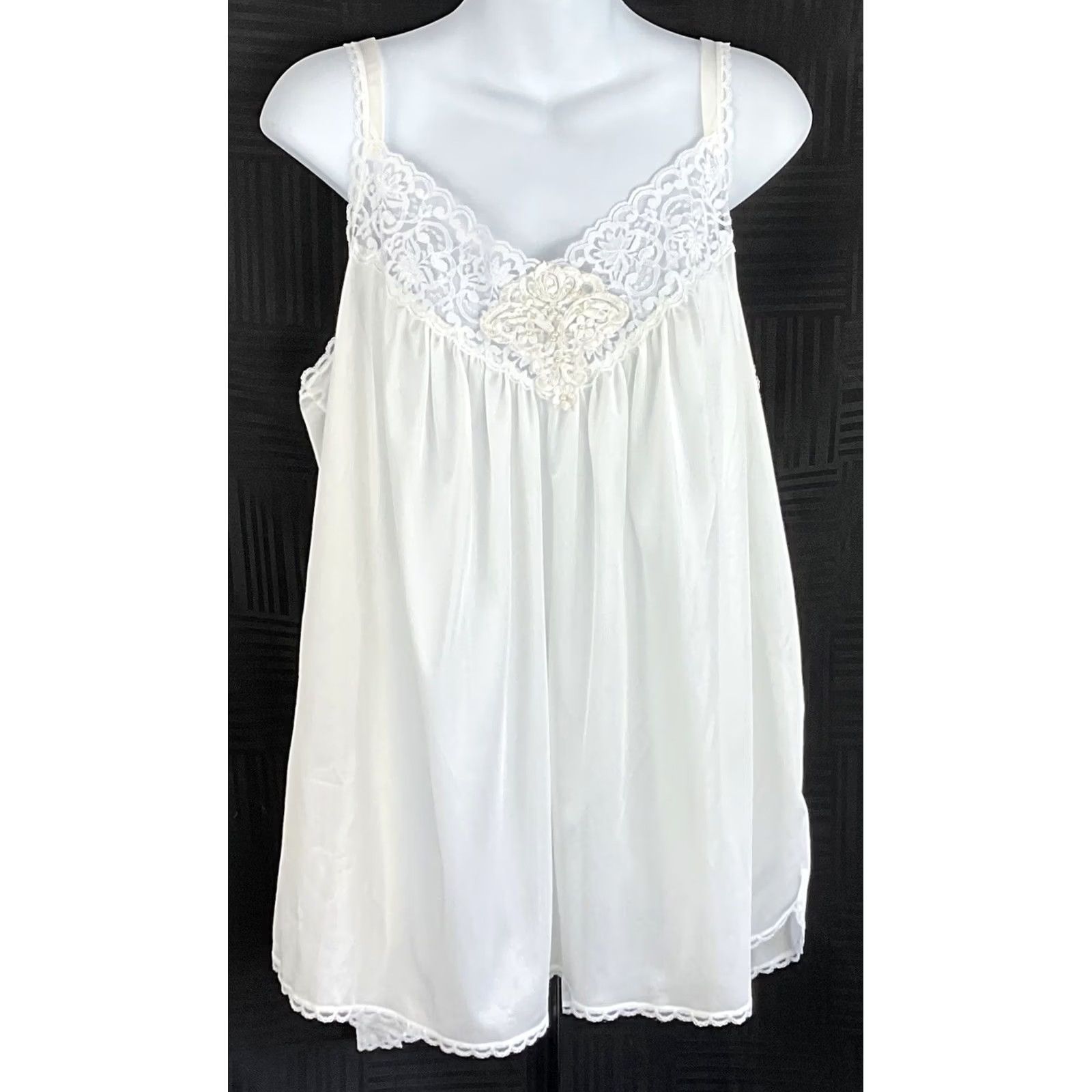 Vintage Cachet Vintage Lace Cami Slip Dress L Wht Floral White Eveningwear 90s Fairy Glam Size L / US 10 / IT 46 - 5 Thumbnail