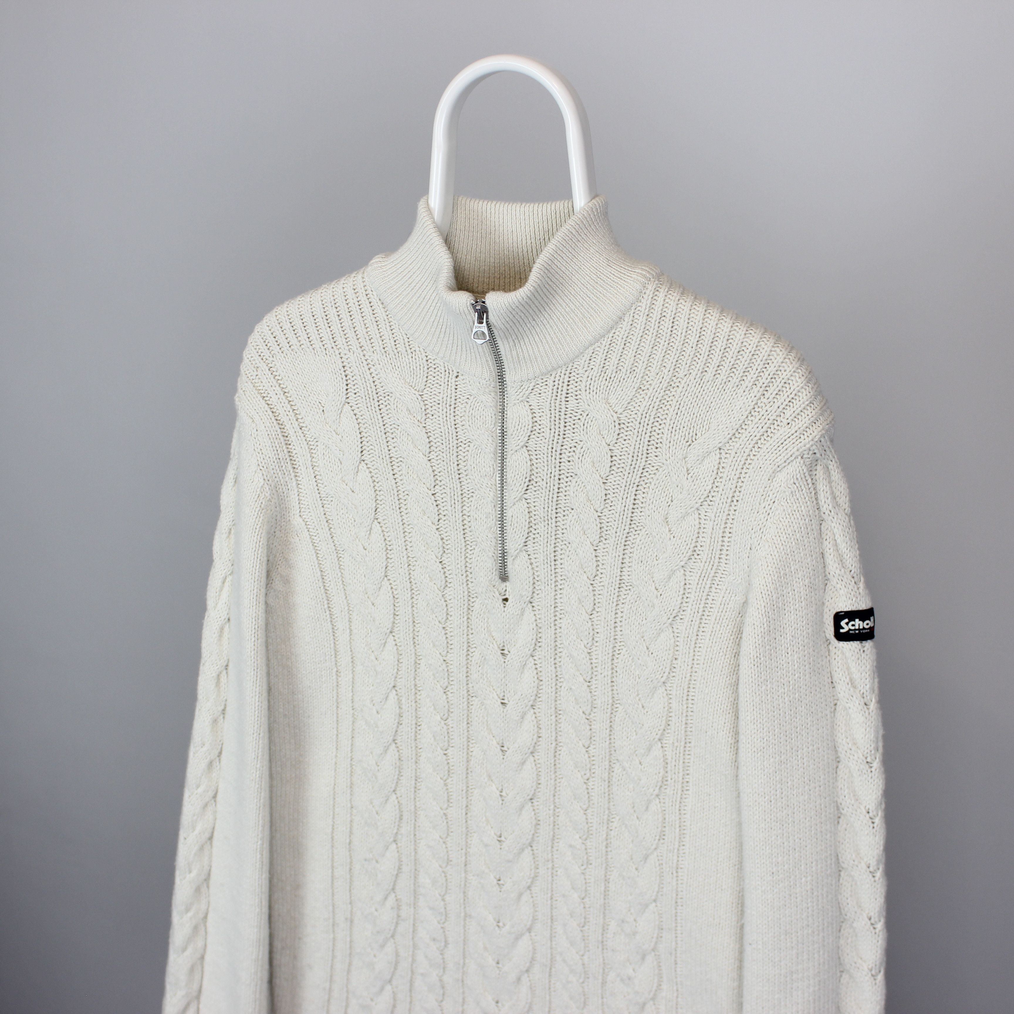 Schott Schott jumper sweater zip XL cream Size US XL / EU 56 / 4 - 1 Thumbnail