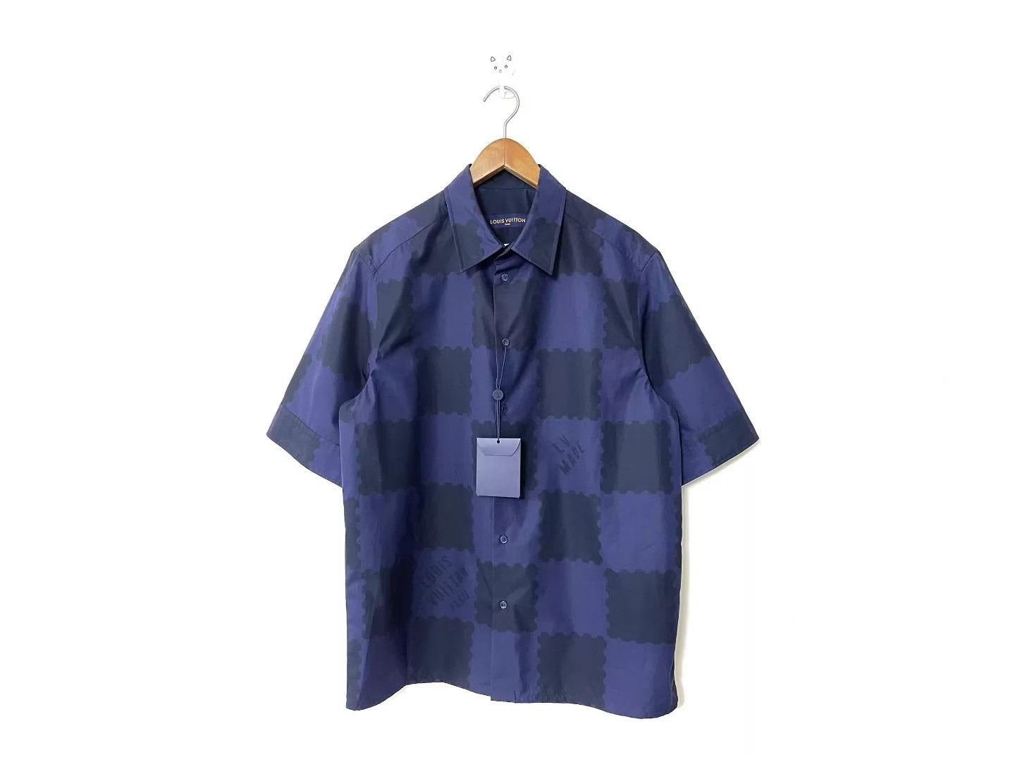 Louis Vuitton Blue Checkered Short Sleeve Button-Up Shirt Size US L / EU 52-54 / 3 - 1 Thumbnail