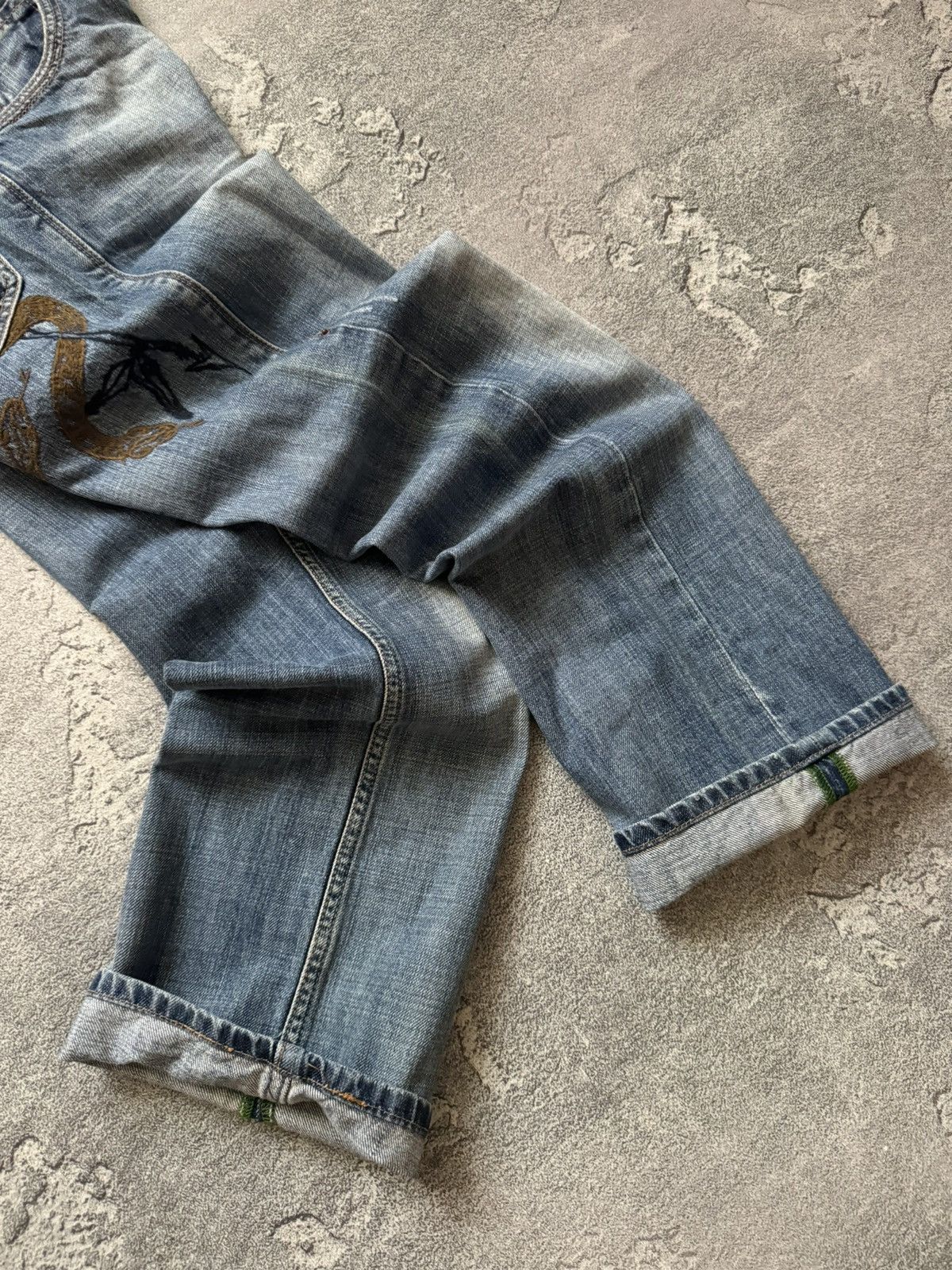 Japanese Brand The ninth 32/32 blue denim pant trouser Jean big logo scull Size US 32 / EU 48 - 19 Thumbnail