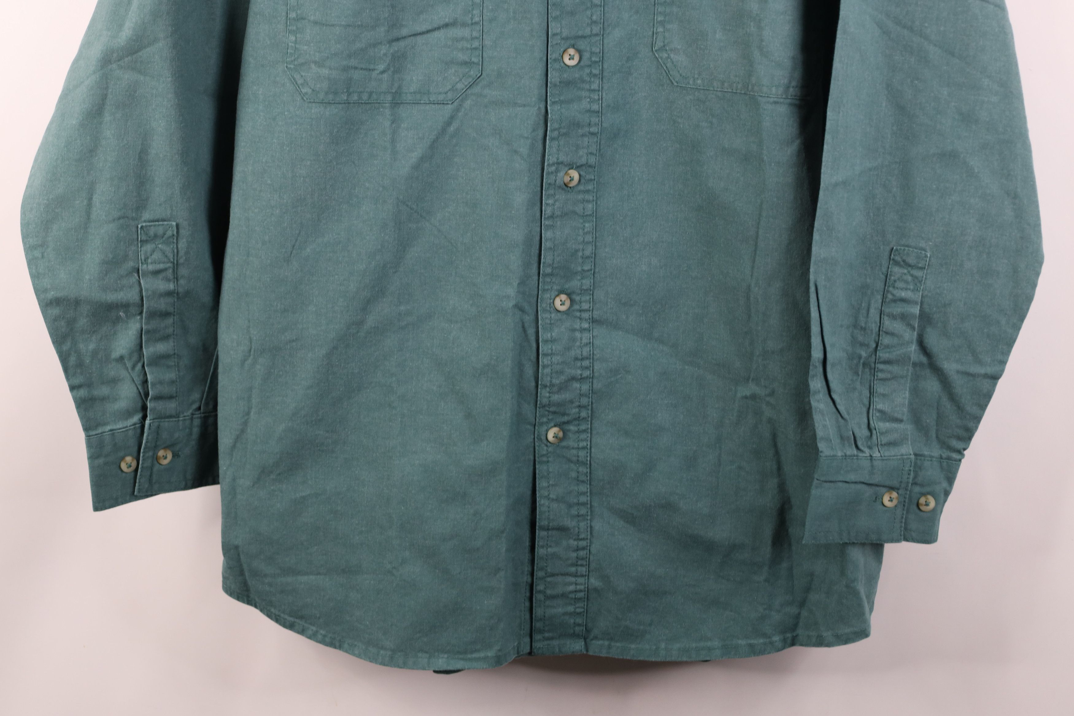 Vintage Vintage 90s Streetwear Canvas Collared Button Shirt Cotton Size US S / EU 44-46 / 1 - 3 Thumbnail