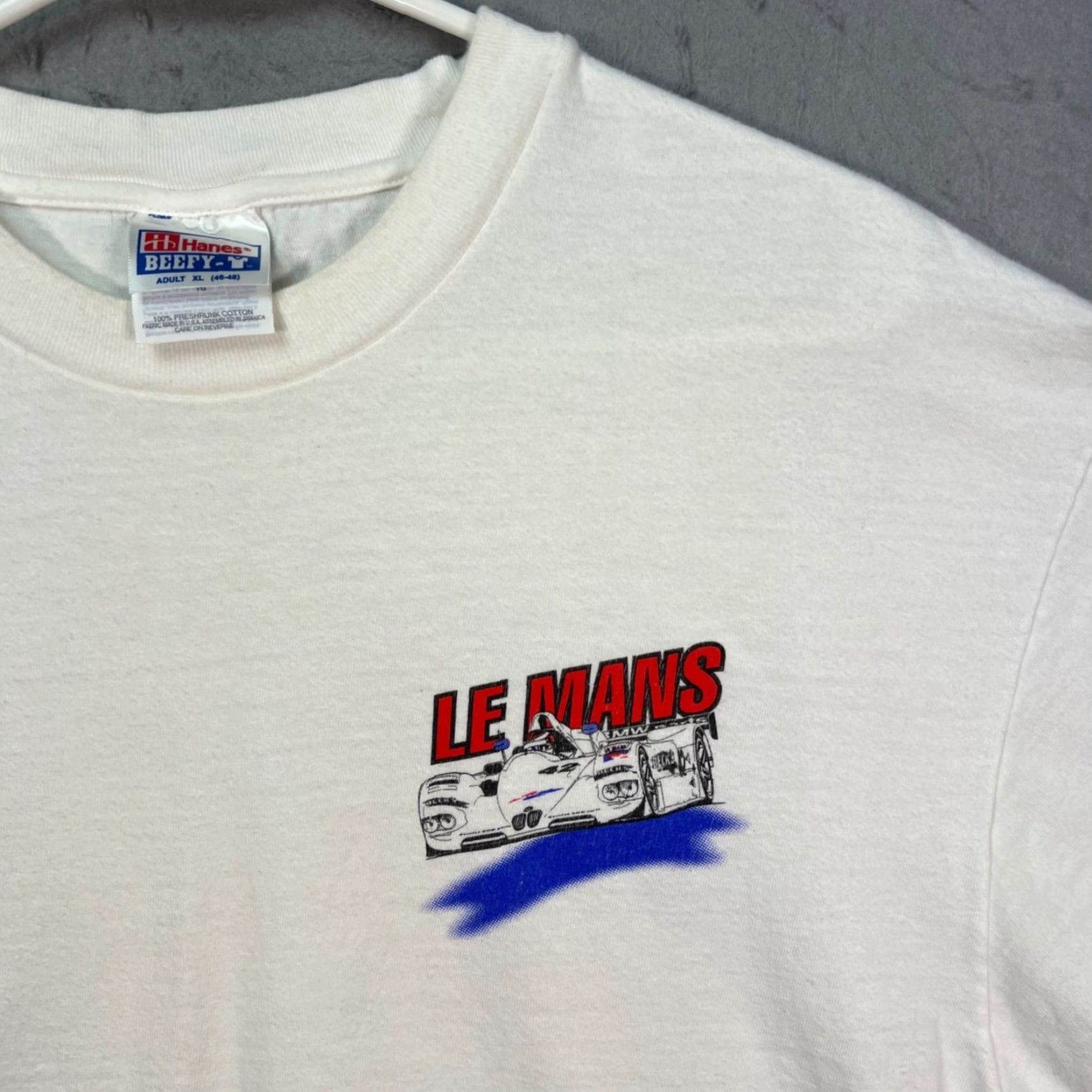 Hanes VINTAGE 1999 Le Mans BMW V12 LMR T-Shirt Sears Point Winner White XL Shirt Mens Size US XL / EU 56 / 4 - 5 Thumbnail