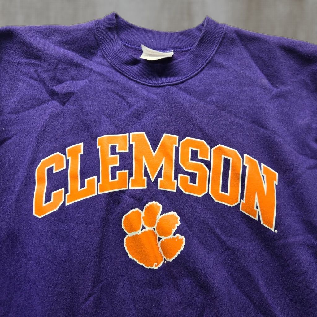 Vintage Clemson Tigers Pressbox Purple Orange Crew Neck Sweatshirt Women’s S Small Size S / US 4 / IT 40 - 1 Thumbnail