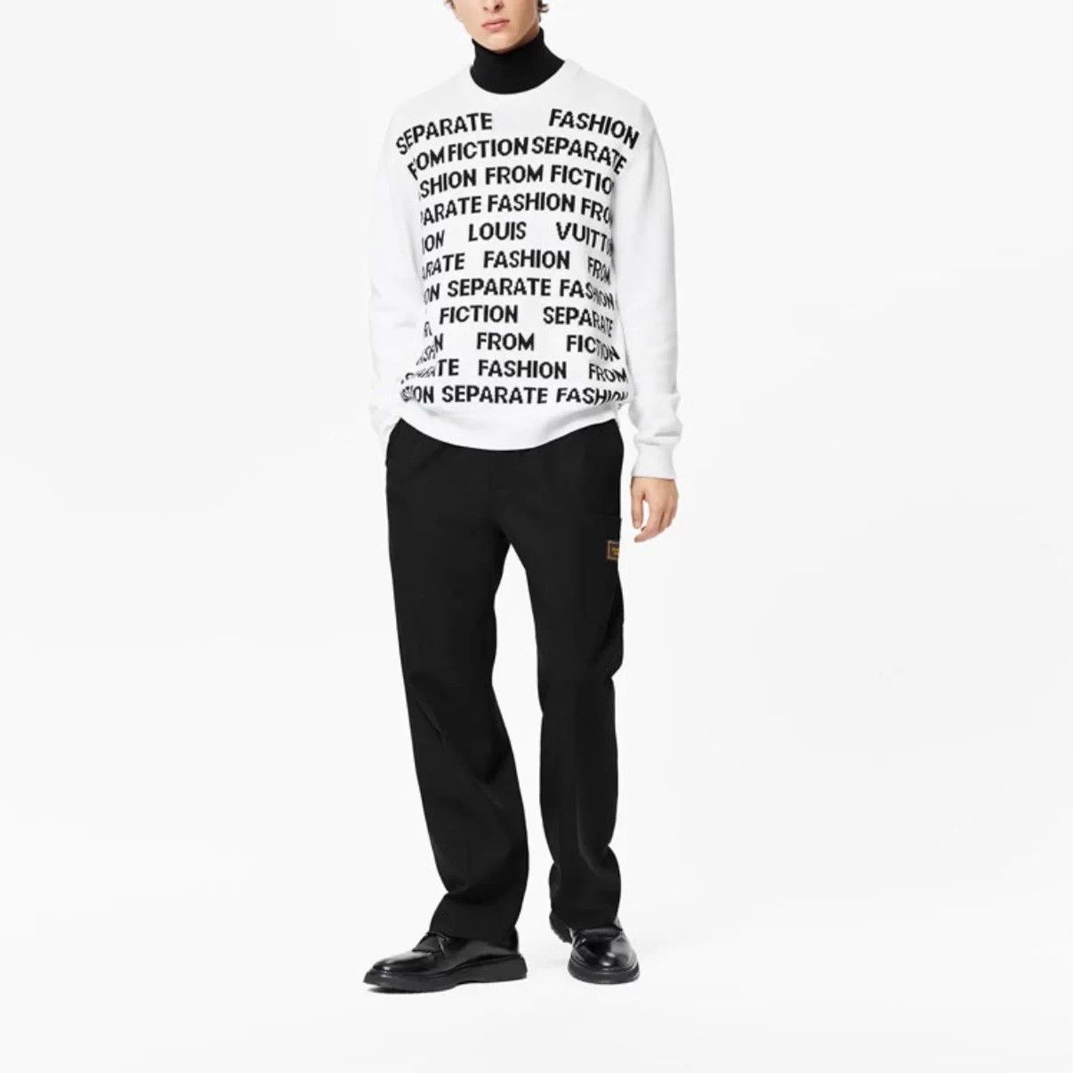 Louis Vuitton LV all over letter logo jacquard knit sweater S white Size US S / EU 44-46 / 1 - 6 Thumbnail