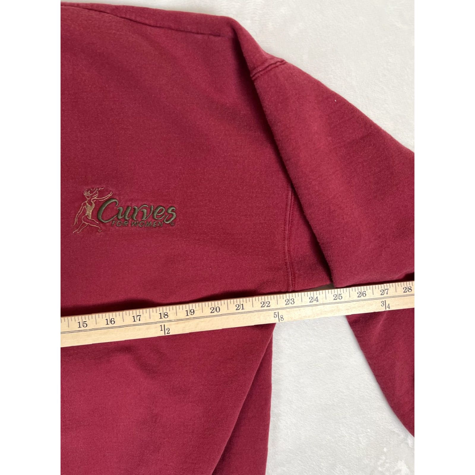 Vintage VINTAGE Curves for Women Sweatshirt Crewneck L Maroon Women's Pullover Sweatshirt Embroidered Logo Fitness 90s Men? Girls? Wait. Size L / US 10 / IT 46 - 7 Thumbnail