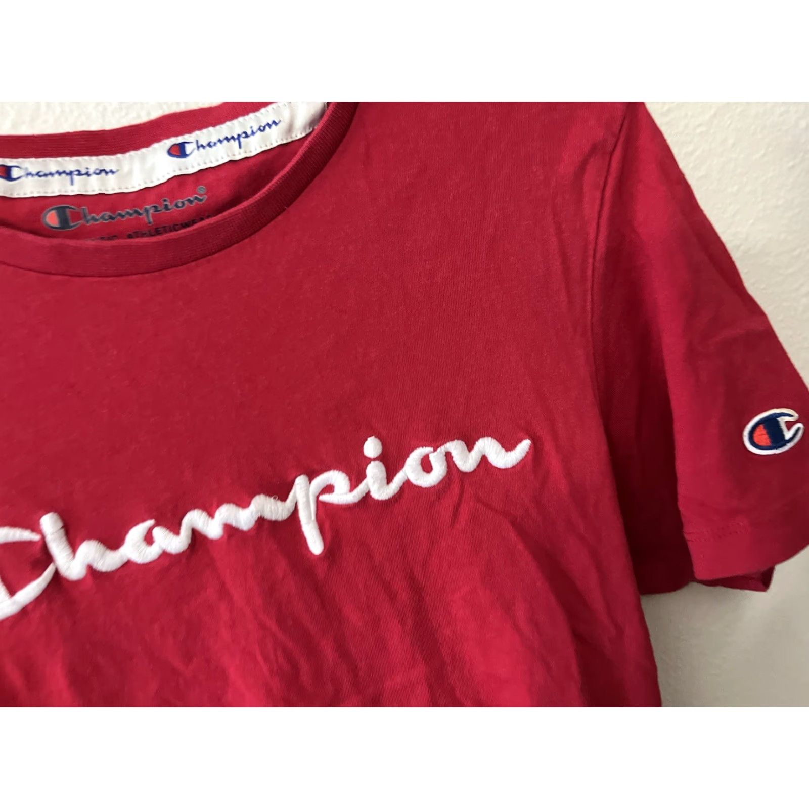 Champion Champion T-Shirt Women XS Red Logo Short Sleeve Crew Neck Pullover Casual Size XS / US 0-2 / IT 36-38 - 3 Thumbnail